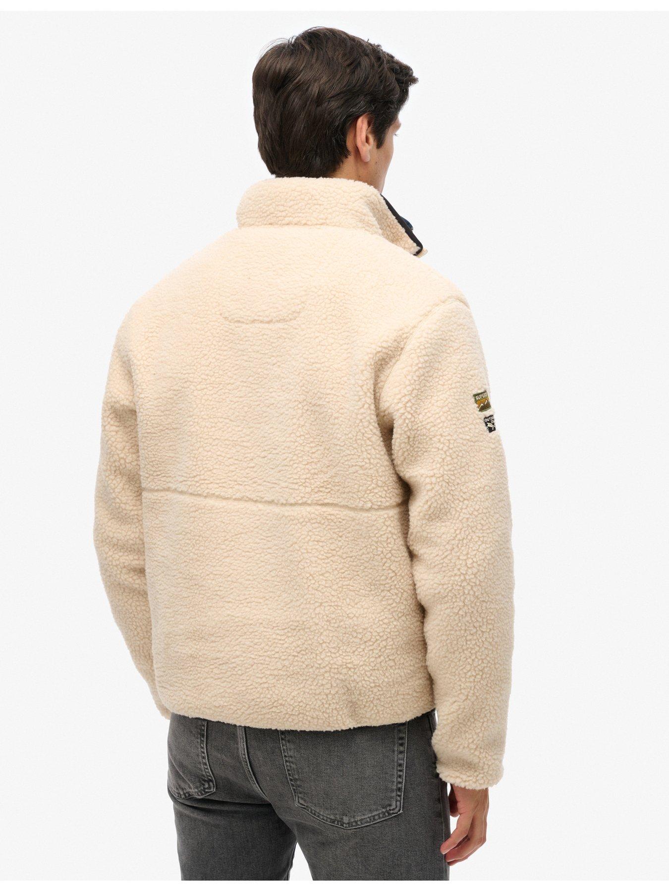 Image 2 of 5 of Superdry Outdoor Half Zip Fleece Jacket - Beige