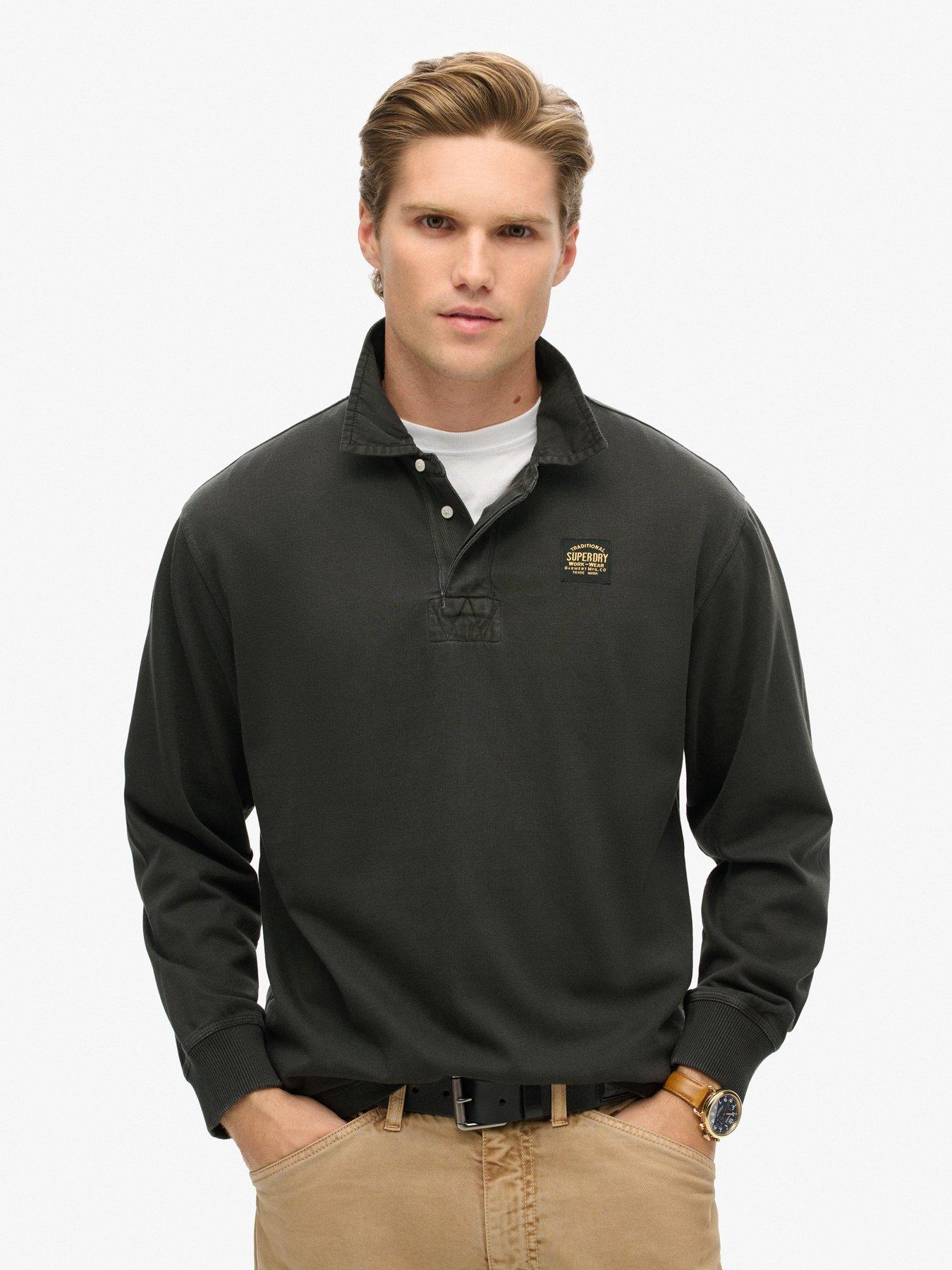 undefined Contrast Stitch Long Sleeve T-Shirt - Black