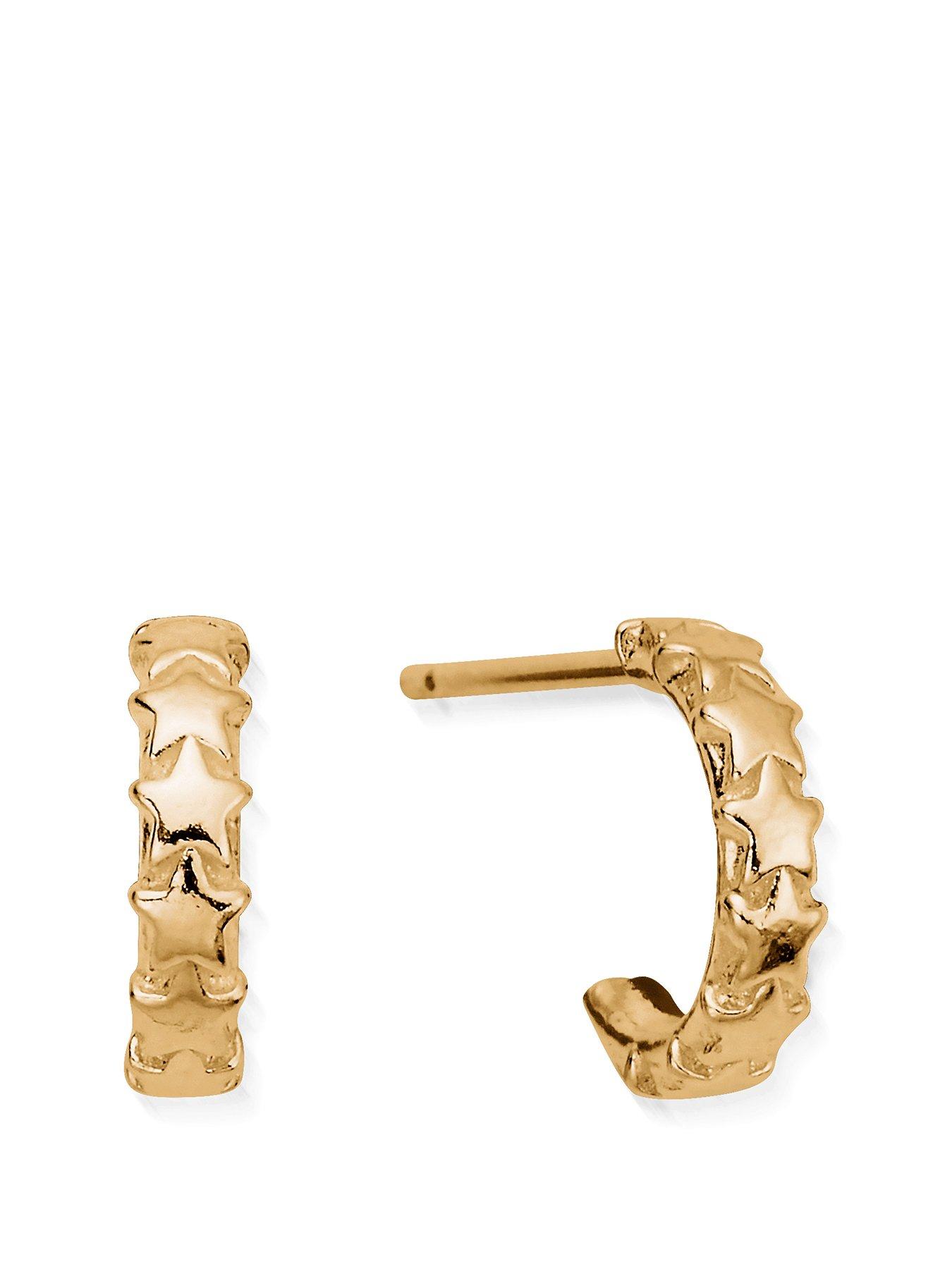 undefined Gold Tiny Multi Star Huggie Hoops