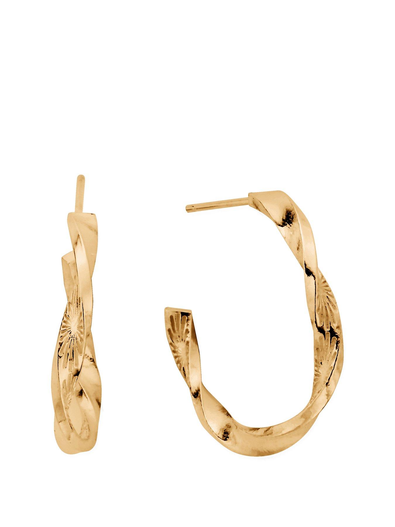 undefined Gold Sun Twisted Hoops
