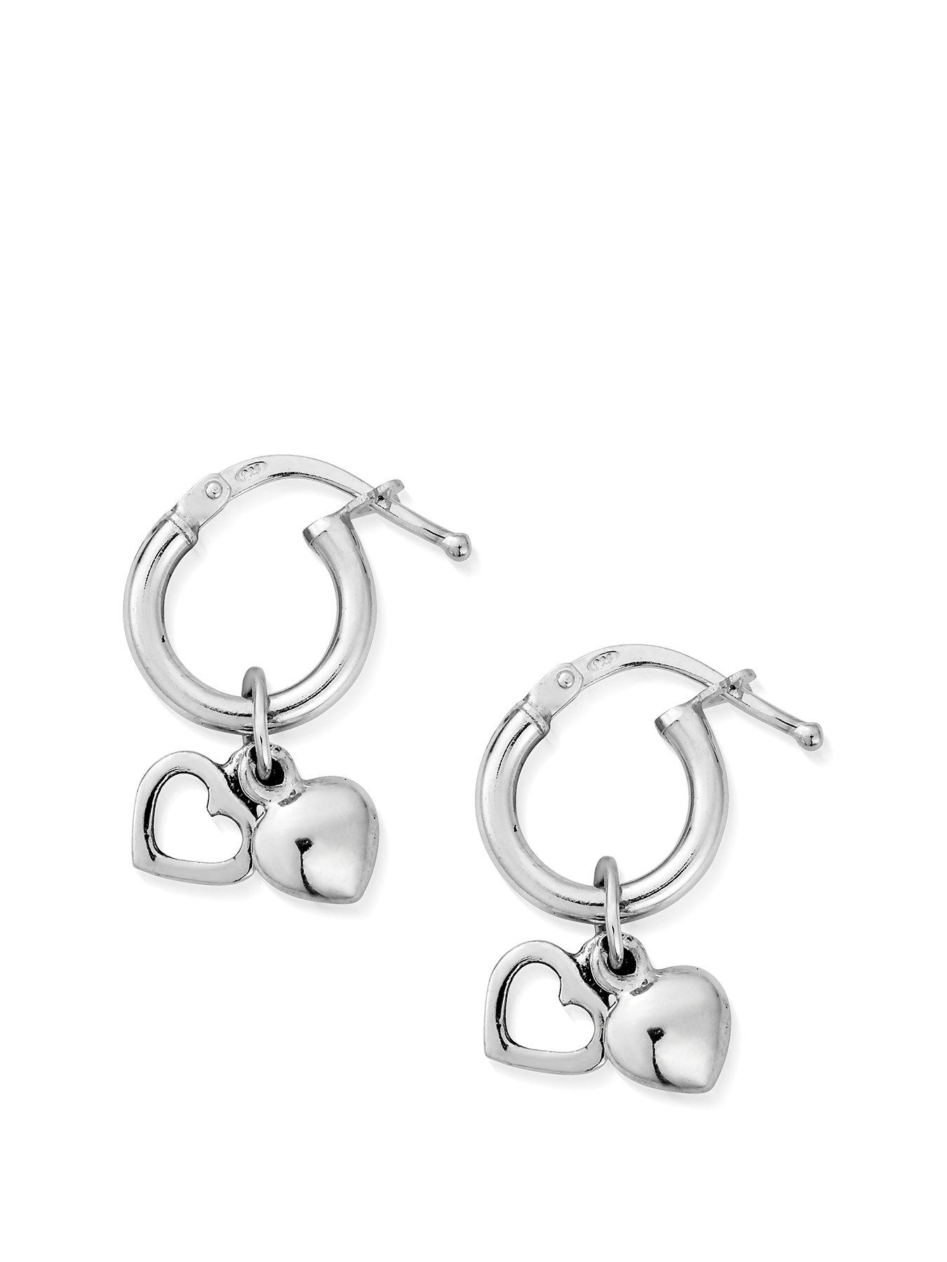 undefined Double Heart Small Hoops