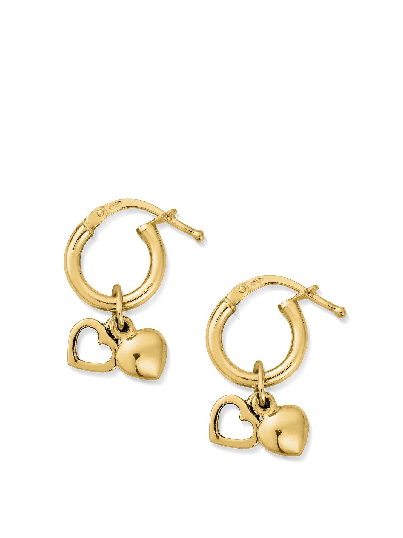 undefined Gold Double Heart Small Hoops