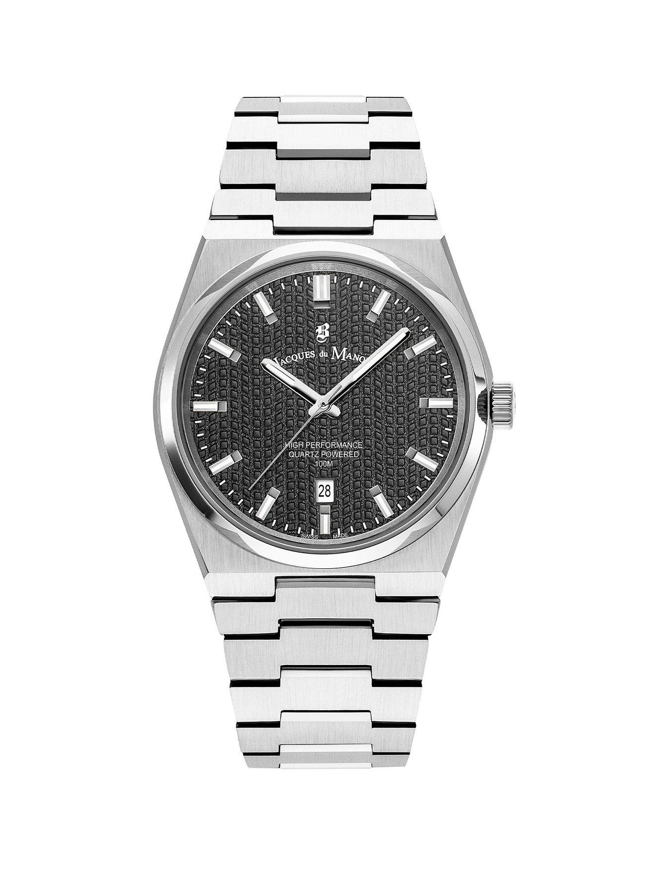 undefined Swiss-made Horizon Gents Silver Plated Bracelet Watch