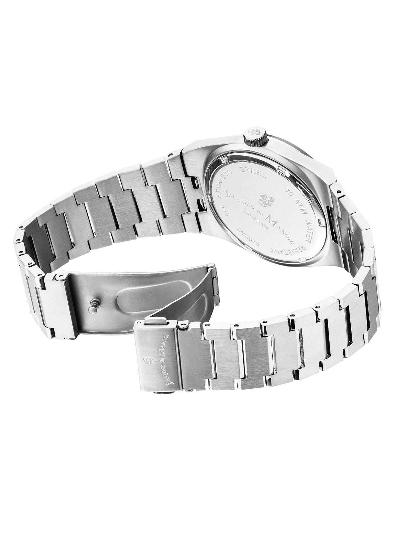 Image 3 of 4 of Jacques Du Manoir Swiss-made Horizon Gents Silver Plated Bracelet Watch