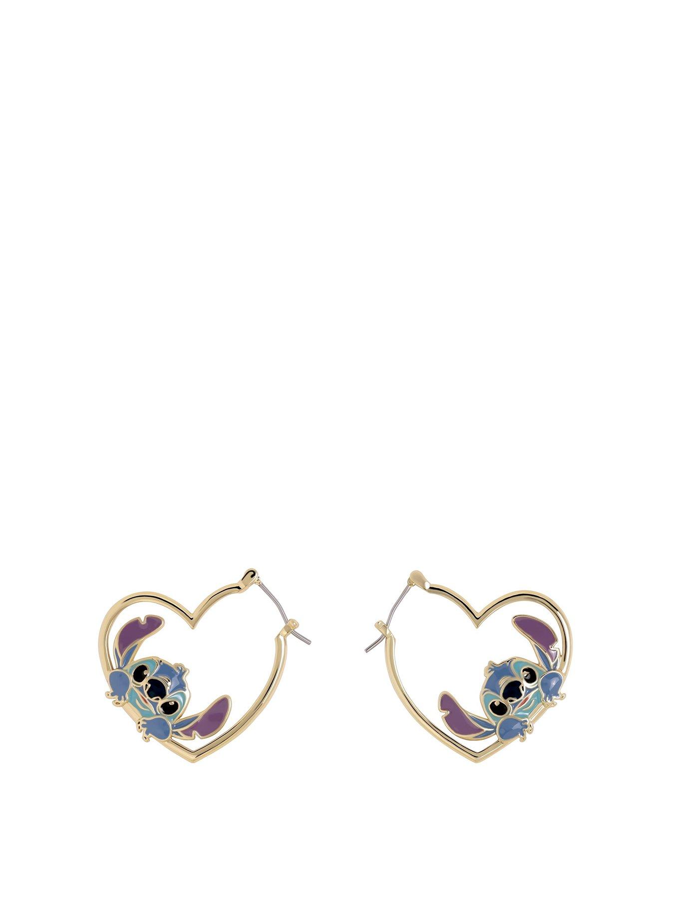 undefined Stitch Love Heart Huggie Earrings