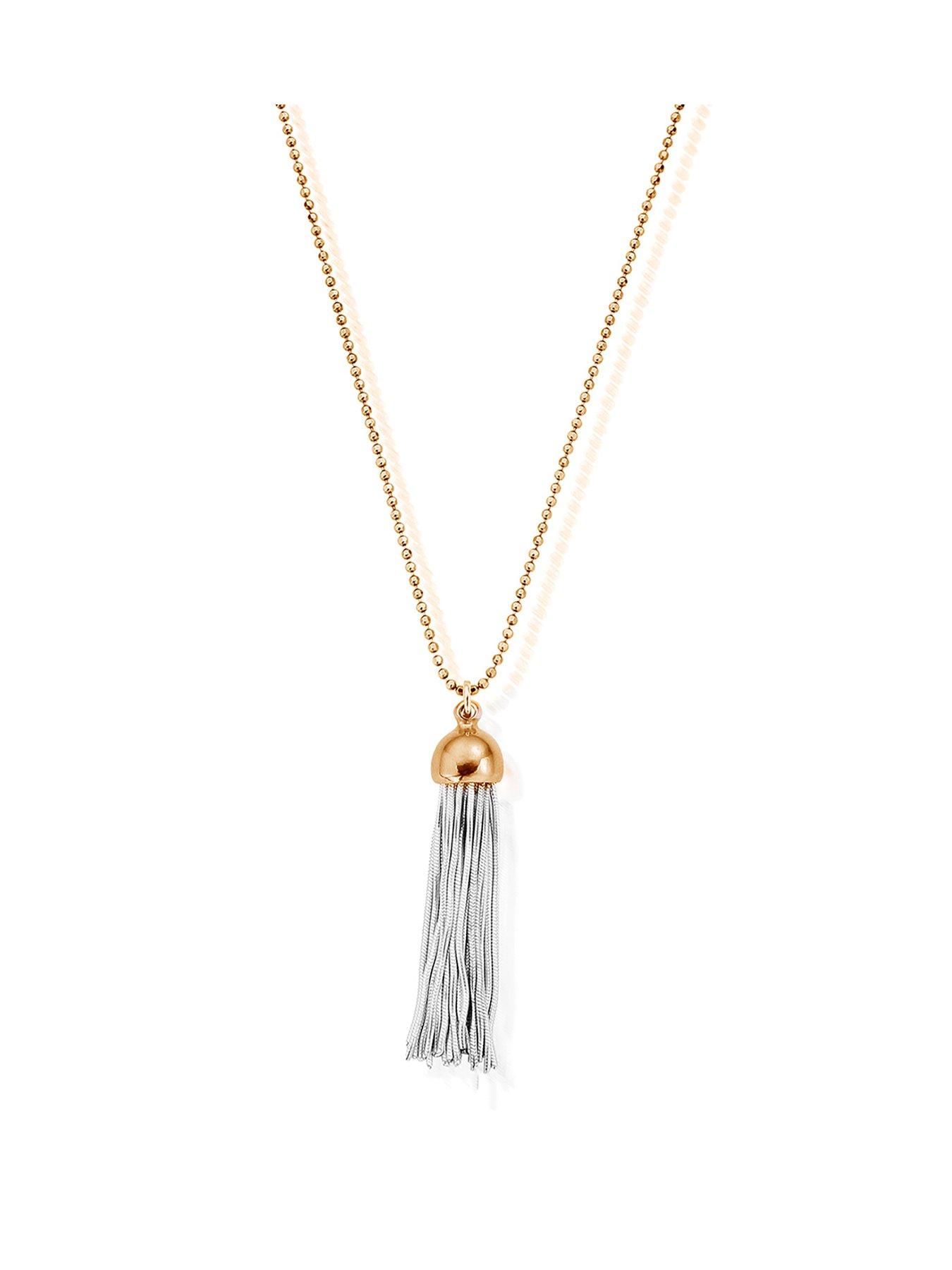 Image of ChloBo Gold Diamond Cut Chain With Cap Tassel Pendant