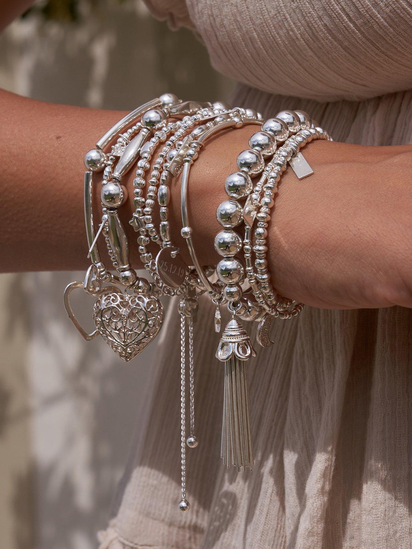 Image 2 of 2 of ChloBo Noodle Ball Double Heart Bracelet