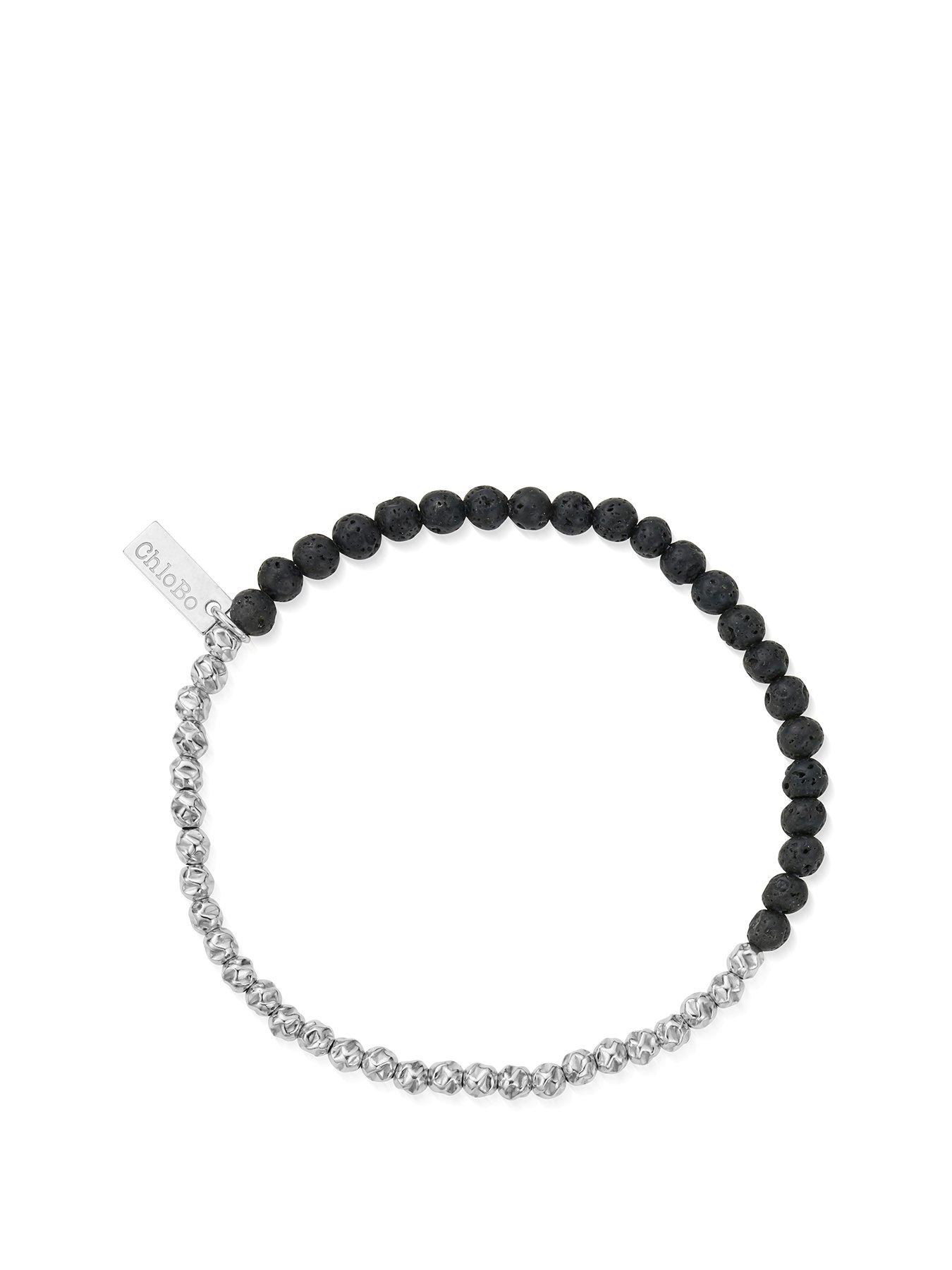 Product photograph of Chlobo Mens Black Lava Principal Bracelet from very.co.uk
