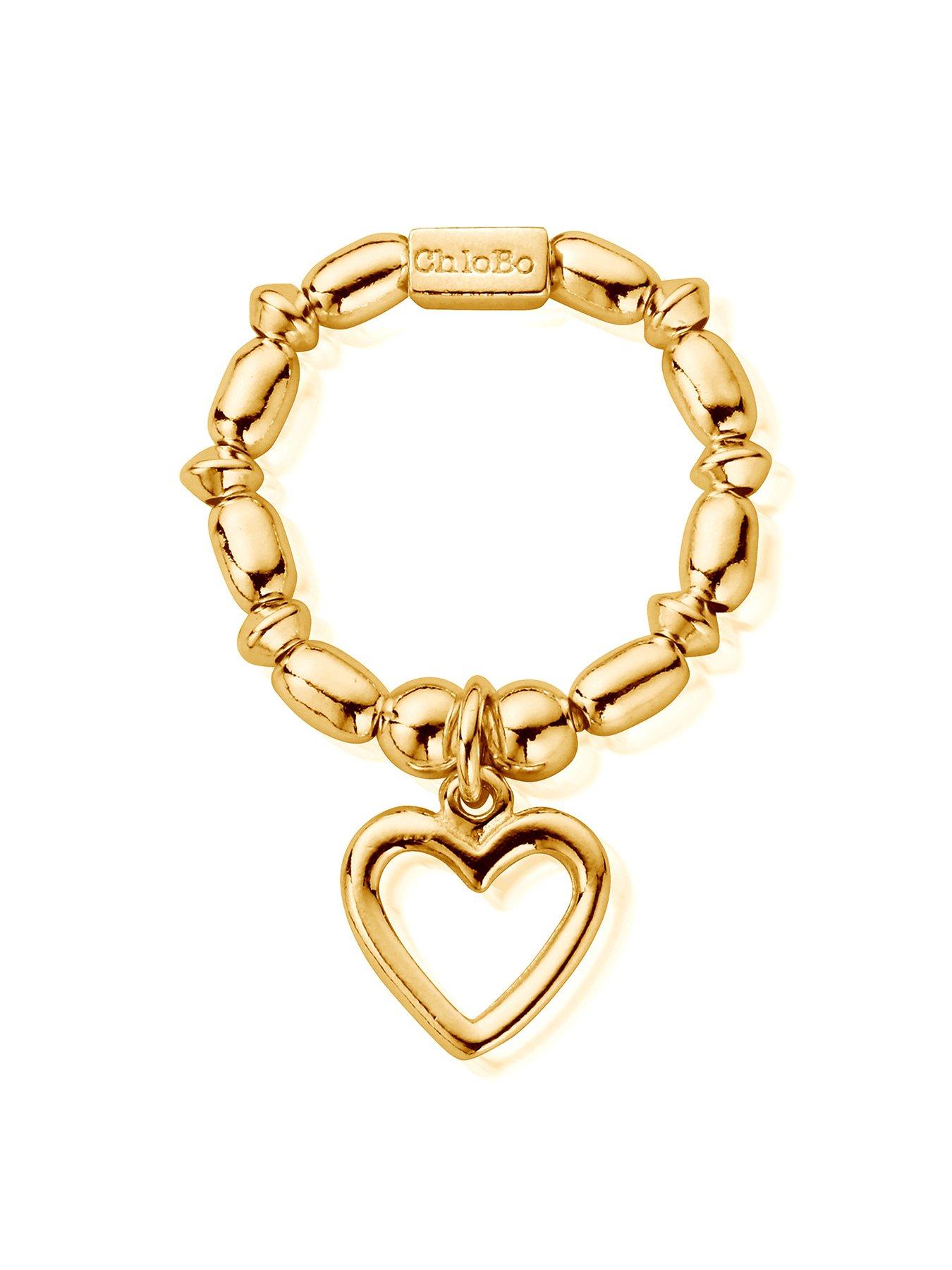 undefined Gold Mini Rice Open Heart Ring