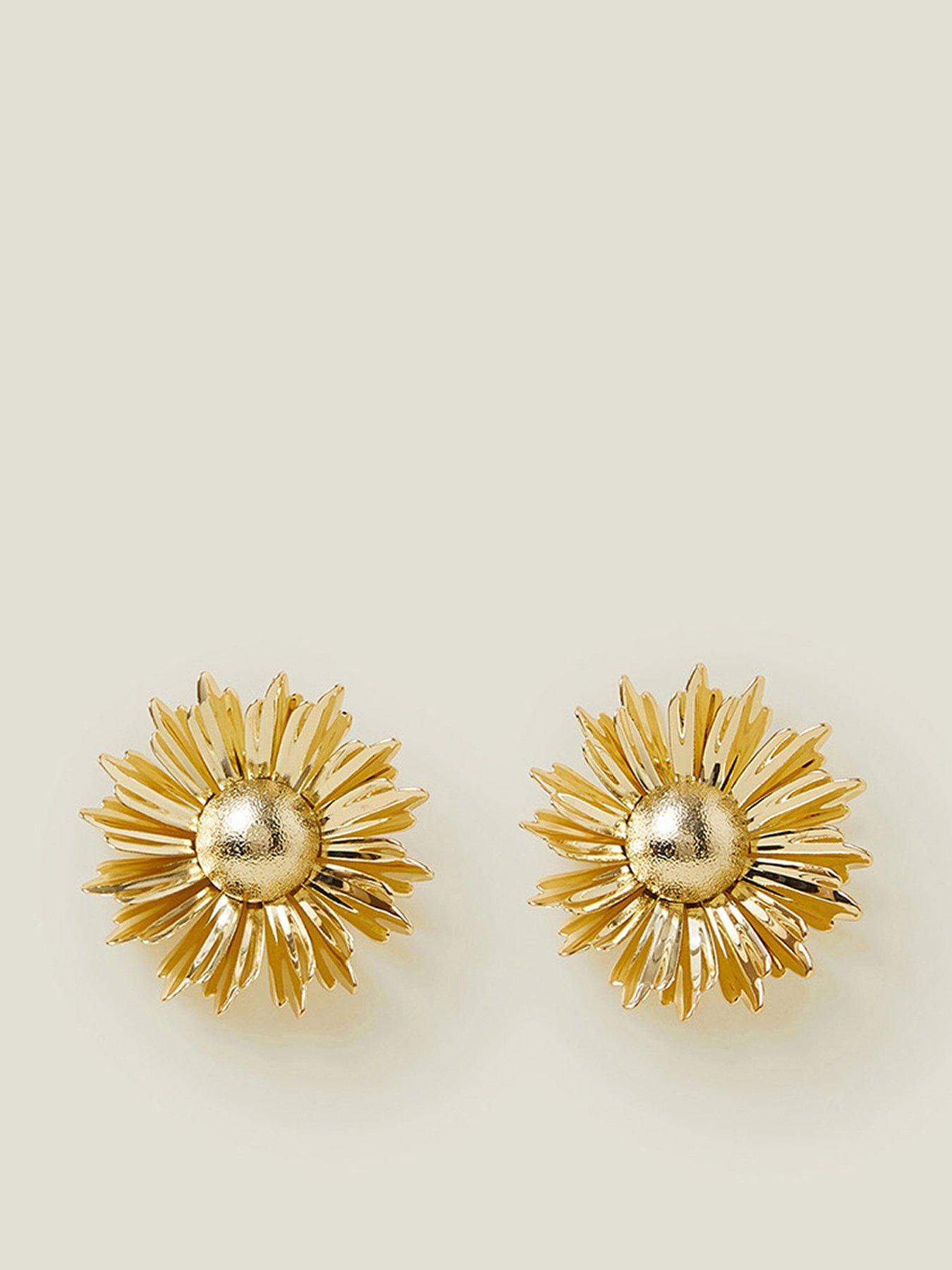 Product photograph of Accessorize Sunflower Statement Stud Earrings from very.co.uk