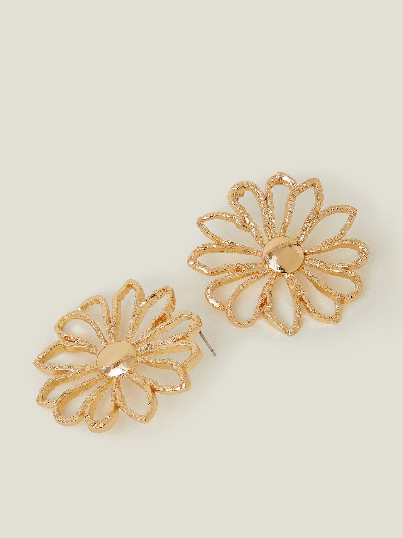 Product photograph of Accessorize Statement Cut-out Flower Stud Earrings from very.co.uk
