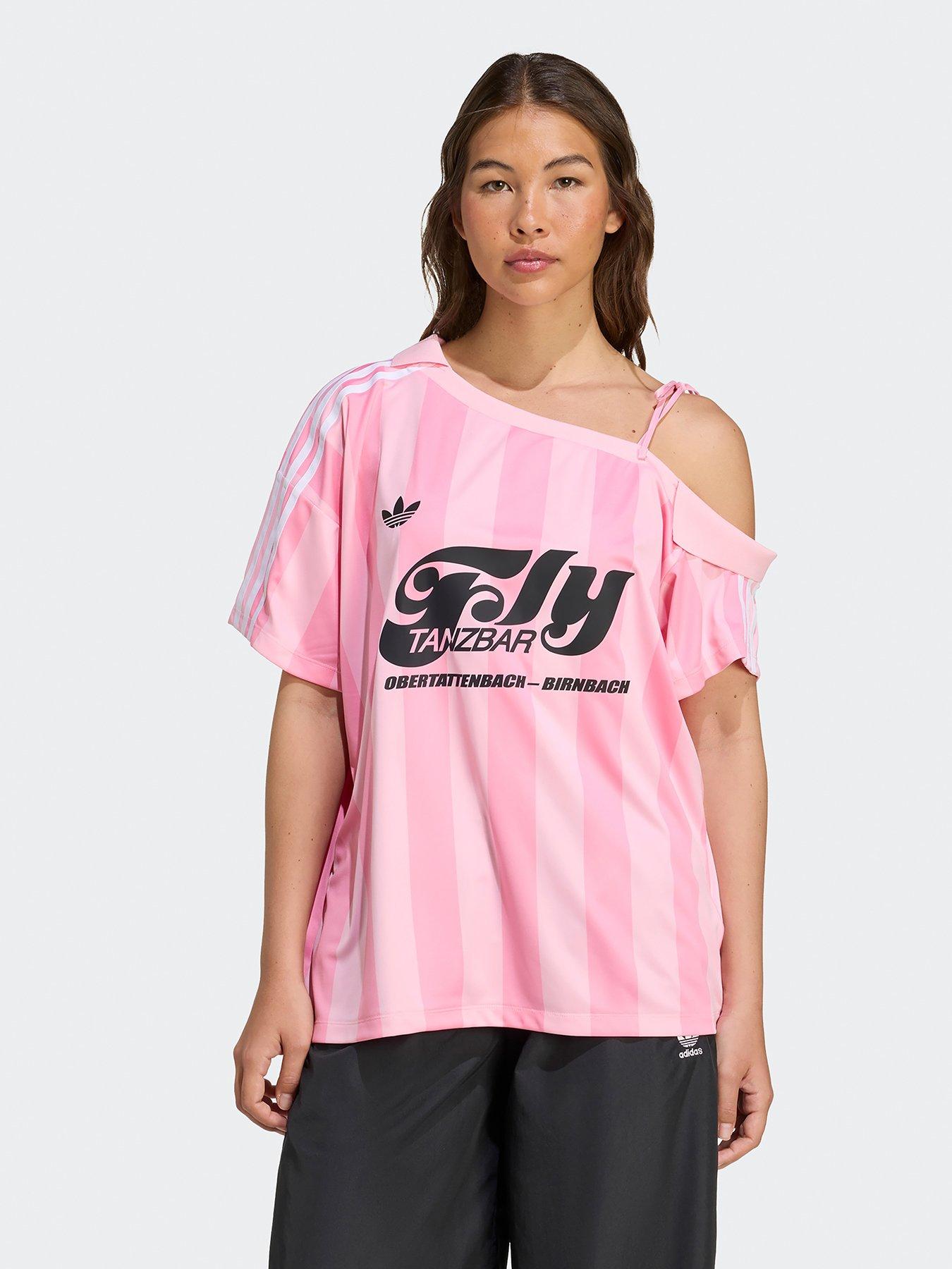 adidas Originals: Womens Soccer Summer Off Shoulder Jersey - Pink