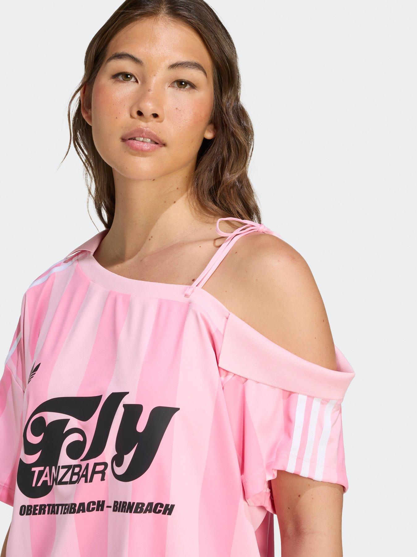 adidas Originals Womens Soccer Summer Off Shoulder Jersey - Pink