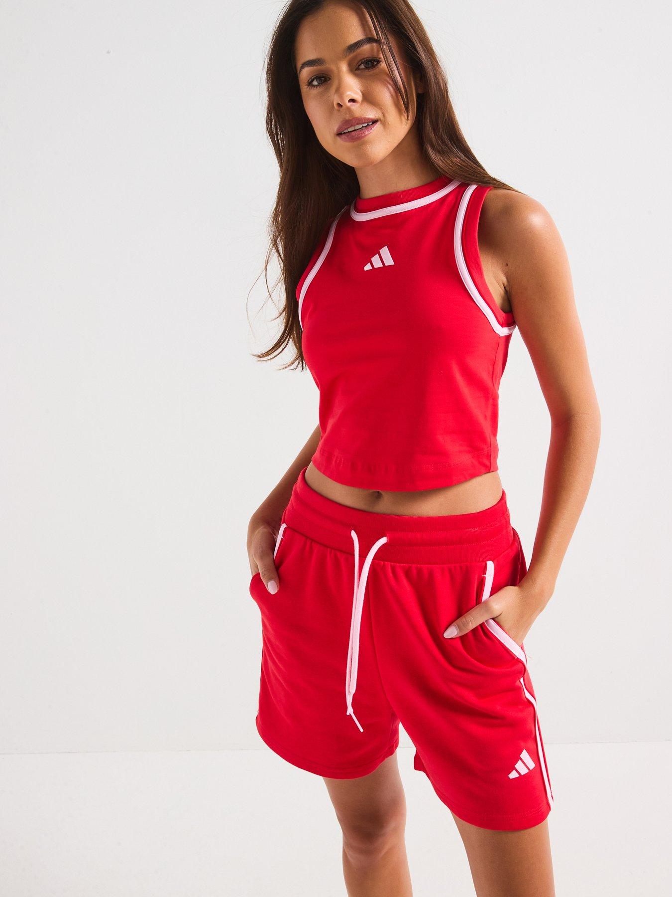 Image 6 of 6 of adidas Sportswear Women's Essentials Colour Pop French Terry Shorts - Red