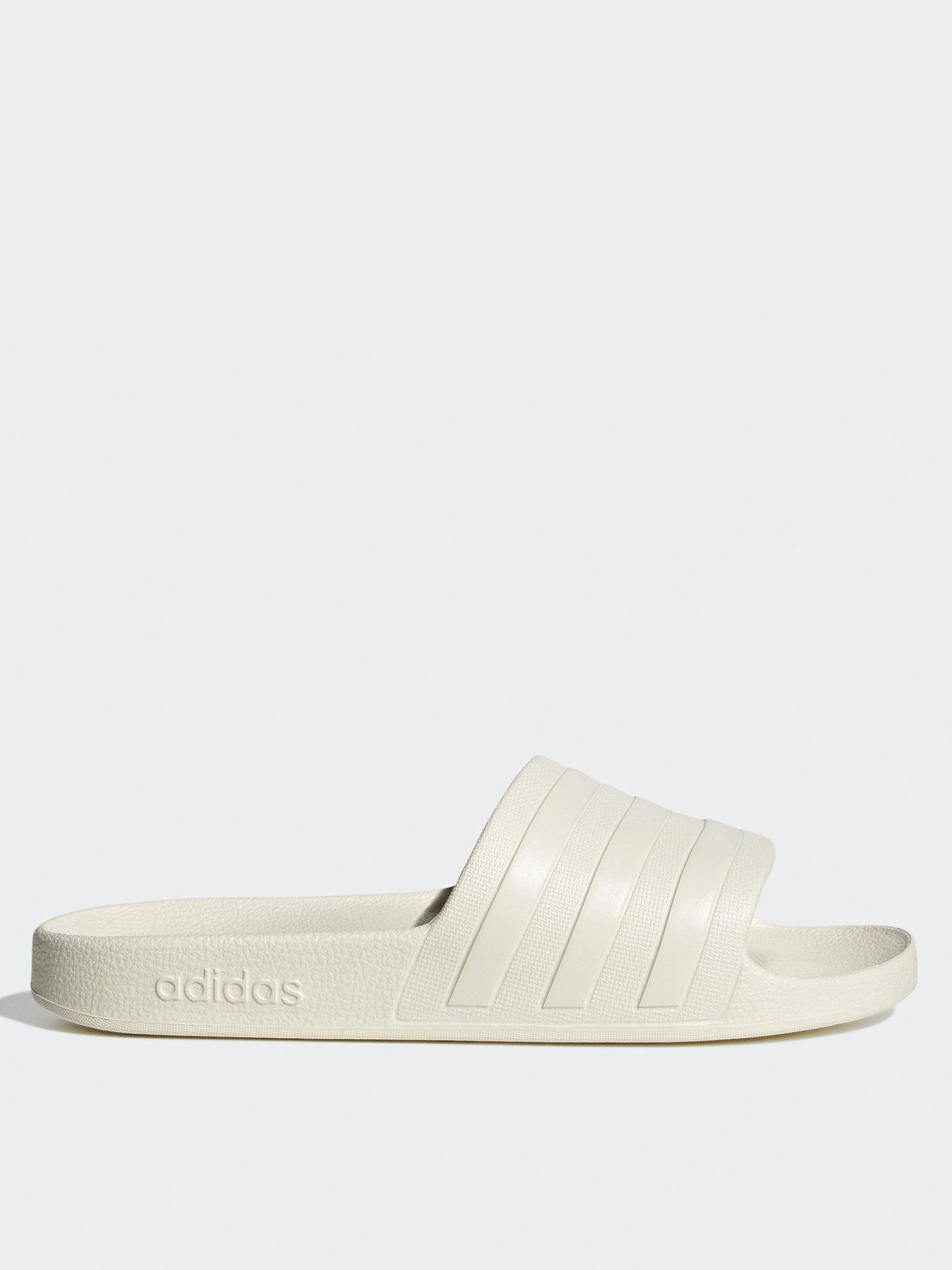 undefined Womens Adilette Aqua Slides - White