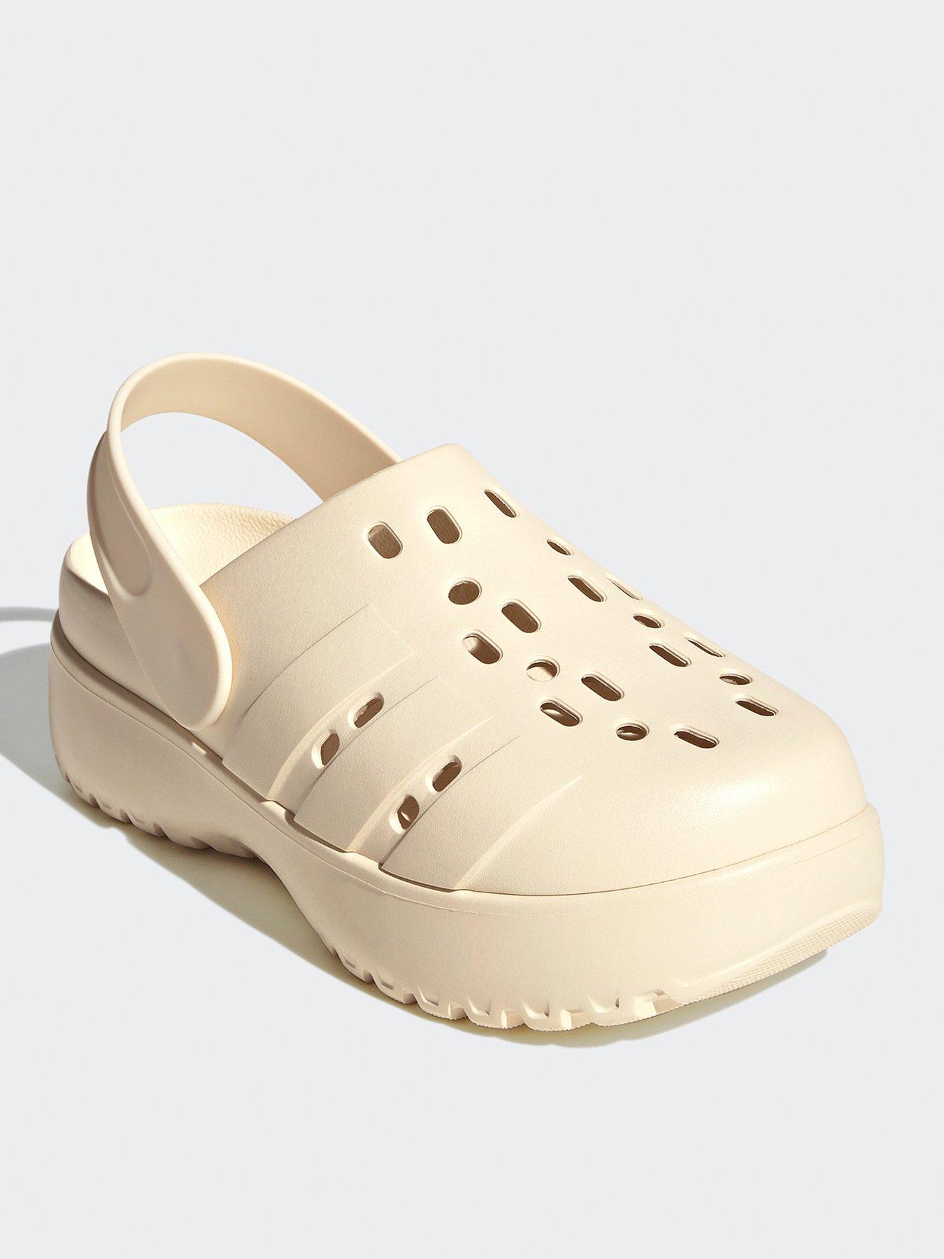 adidas Sportswear Womens Adilette Platform Clogs White Very