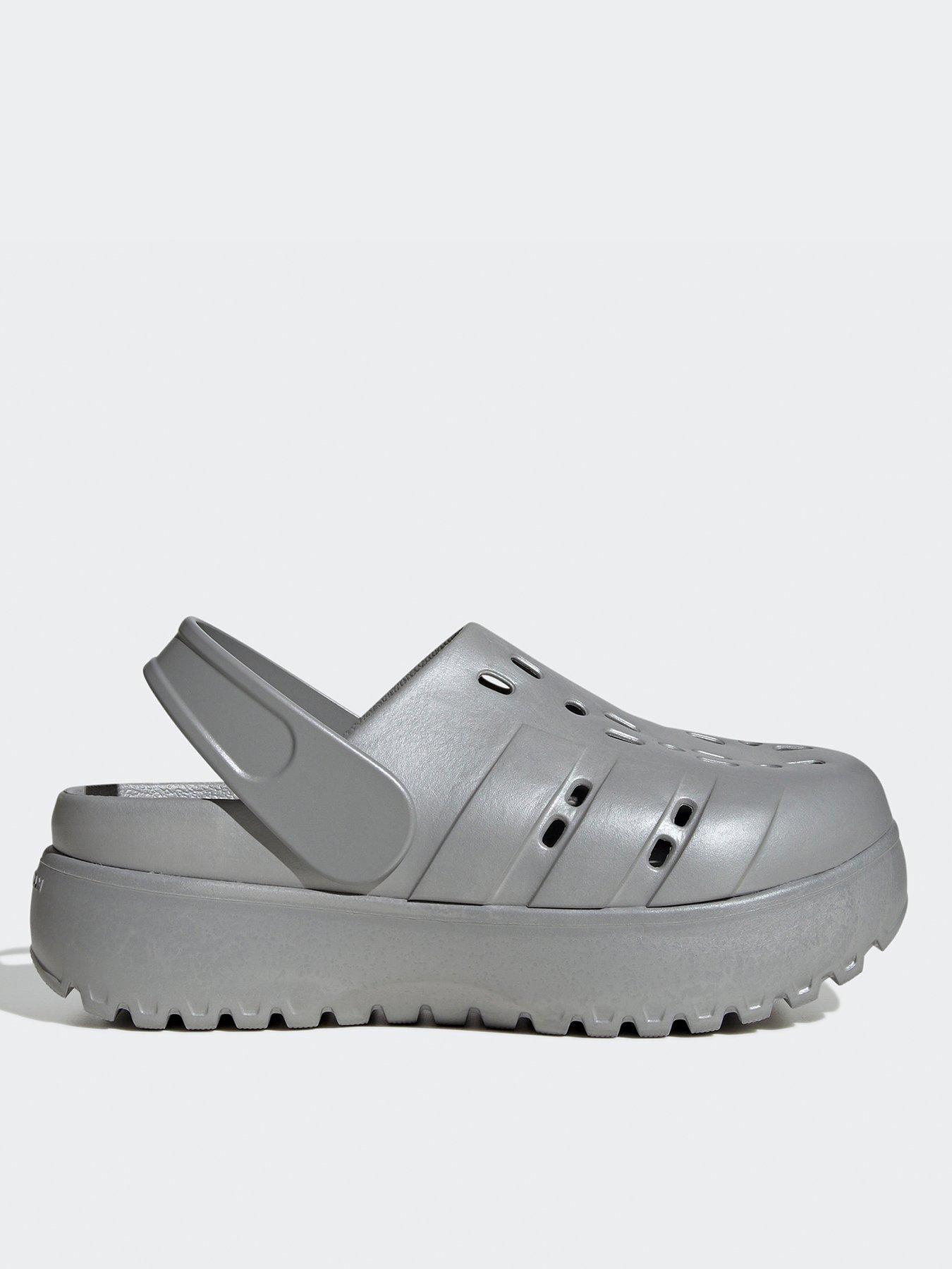 undefined Womens Adilette Platform Clogs - Grey