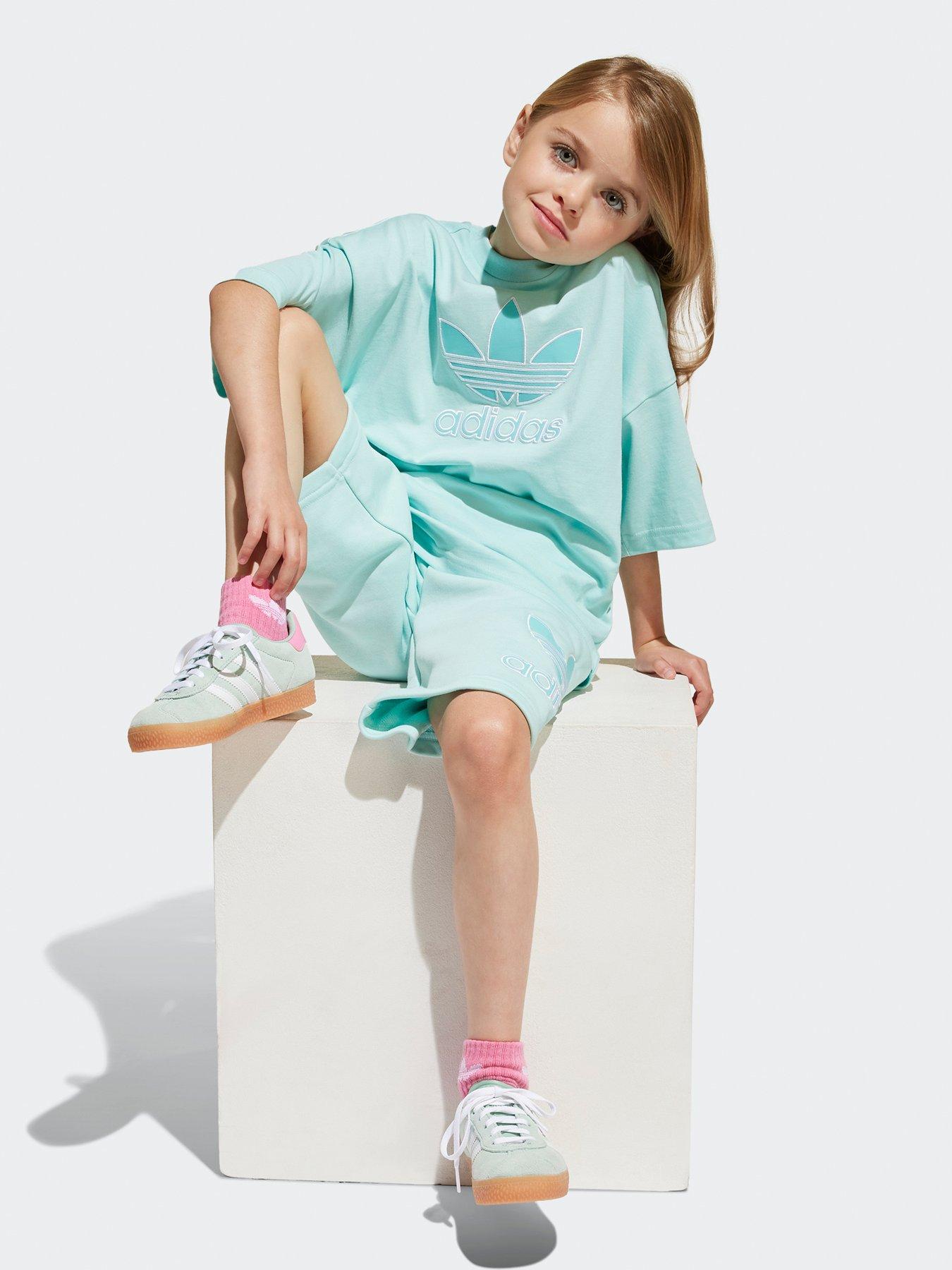 Image 3 of 5 of adidas Originals Kids Unisex Short Tee Set - Turquoise - Blue