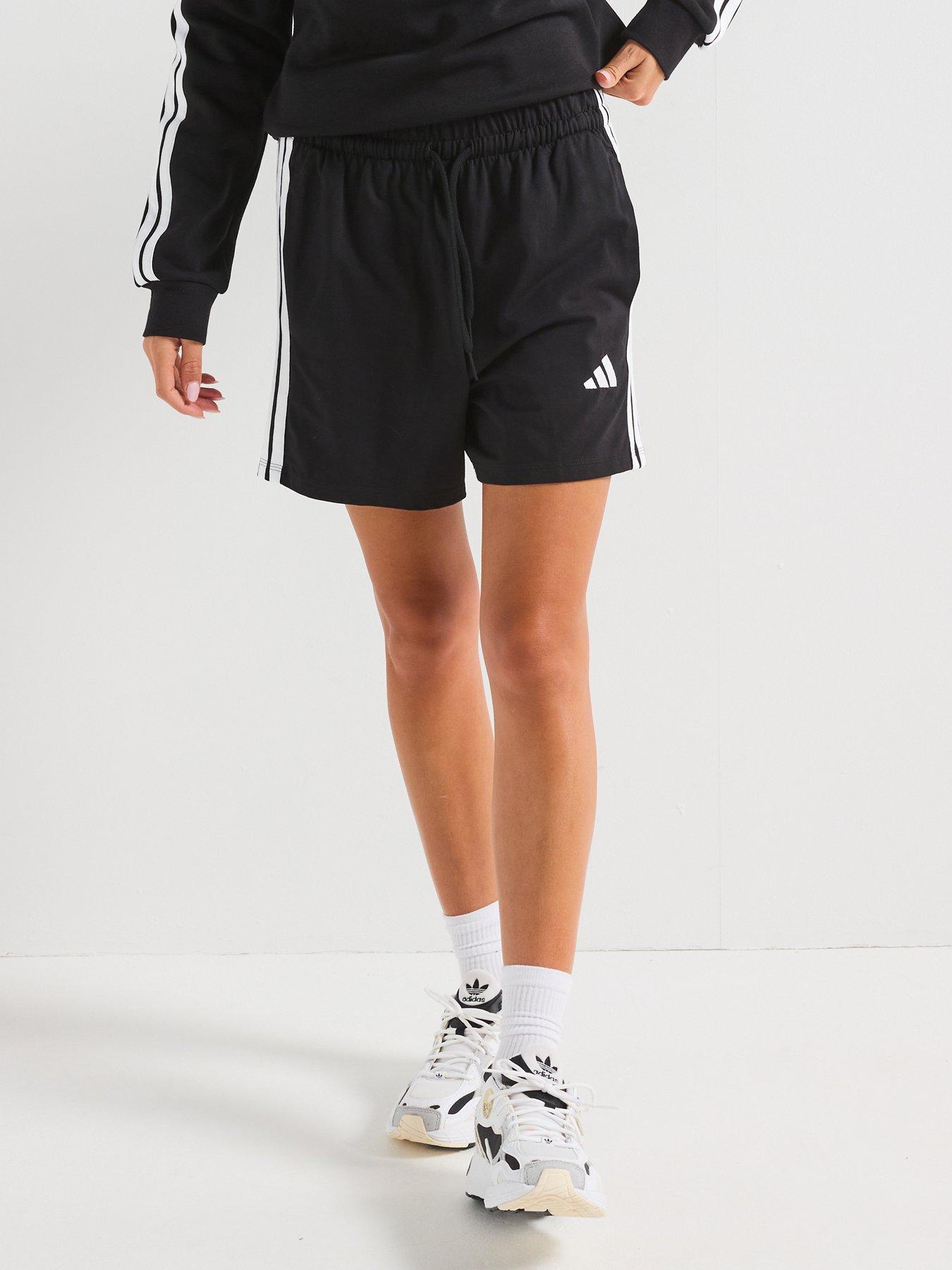 undefined Women's Essentials 3-Stripes Cotton Shorts - Black