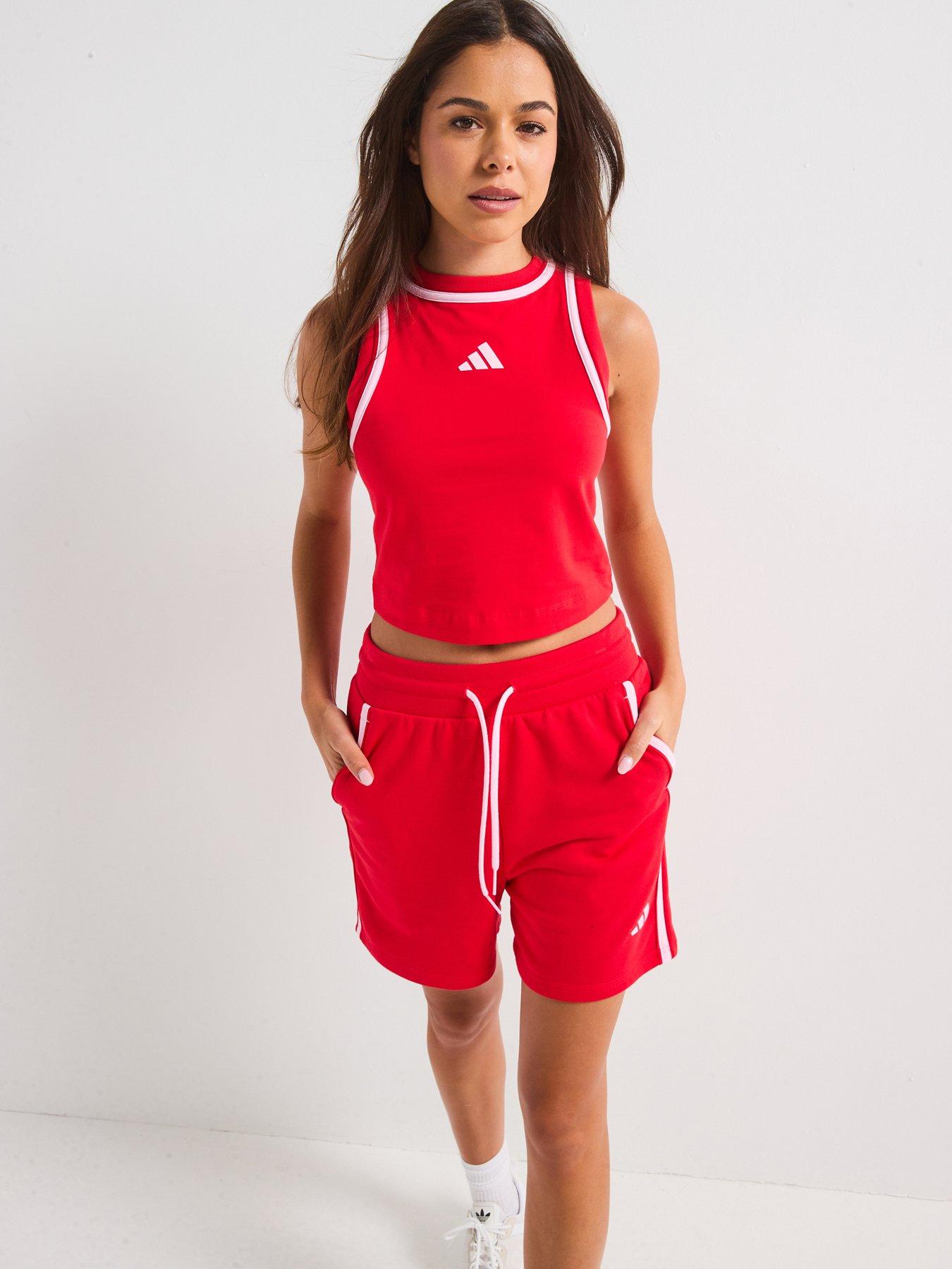 undefined Women's Essentials Colour Pop Crop Tank Top - Red