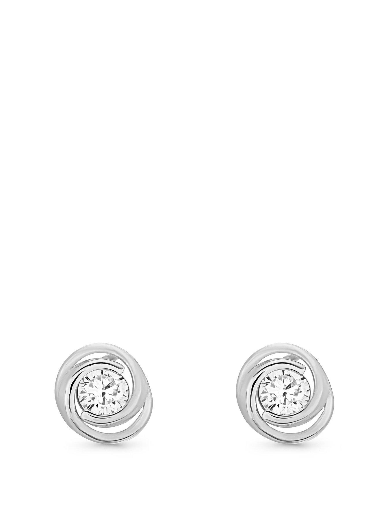 Beaverbrooks 9ct White Gold Cubic Zirconia Stud Earrings