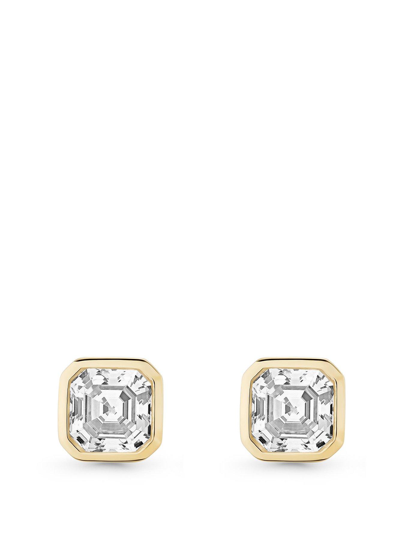 undefined 9ct Yellow Gold Cubic Zirconia Stud Earrings