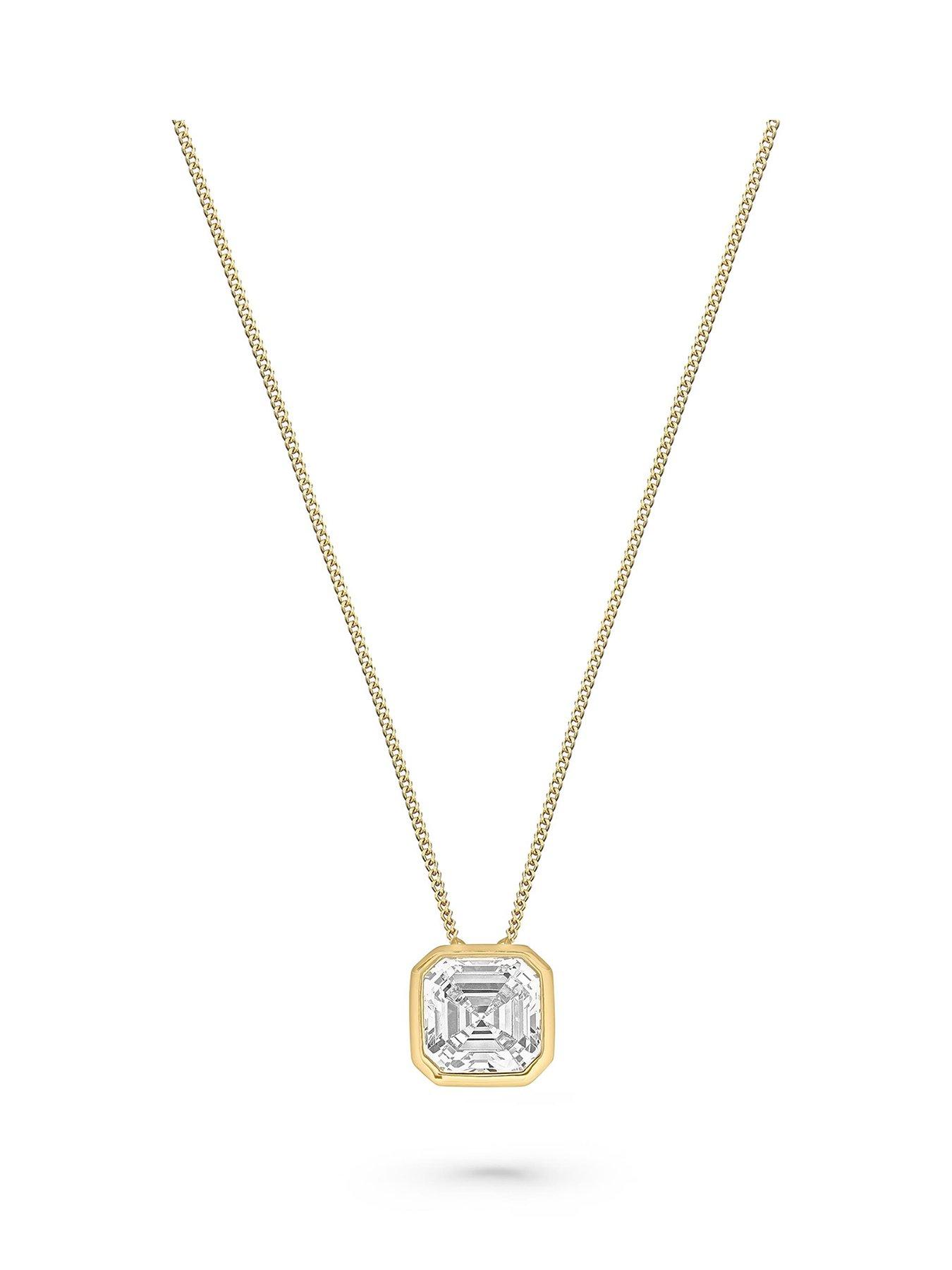 undefined 9ct Yellow Gold Cubic Zirconia Pendant