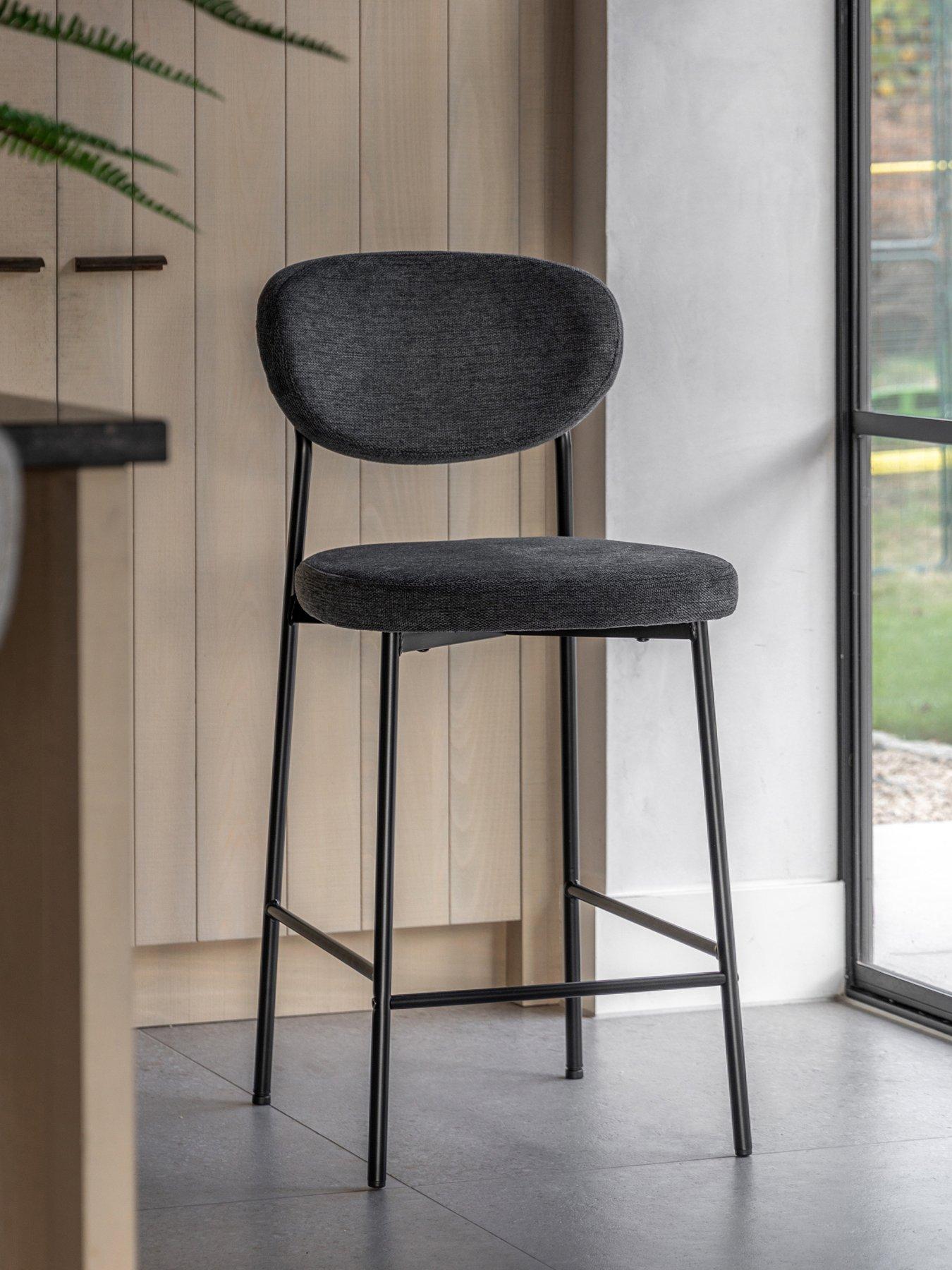 Gallery Direct Set of 2 Kara Charcoal Bar Stools