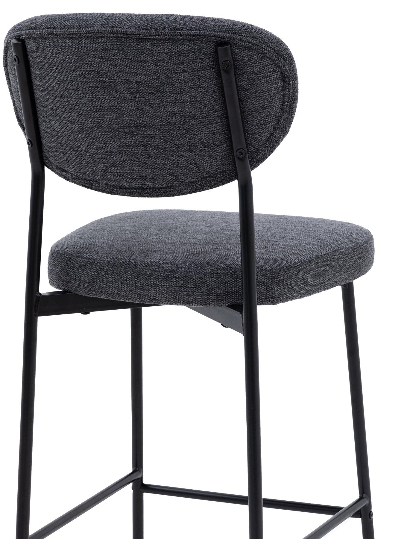 Image 5 of 7 of Gallery Direct Set of 2 Kara Charcoal Bar Stools