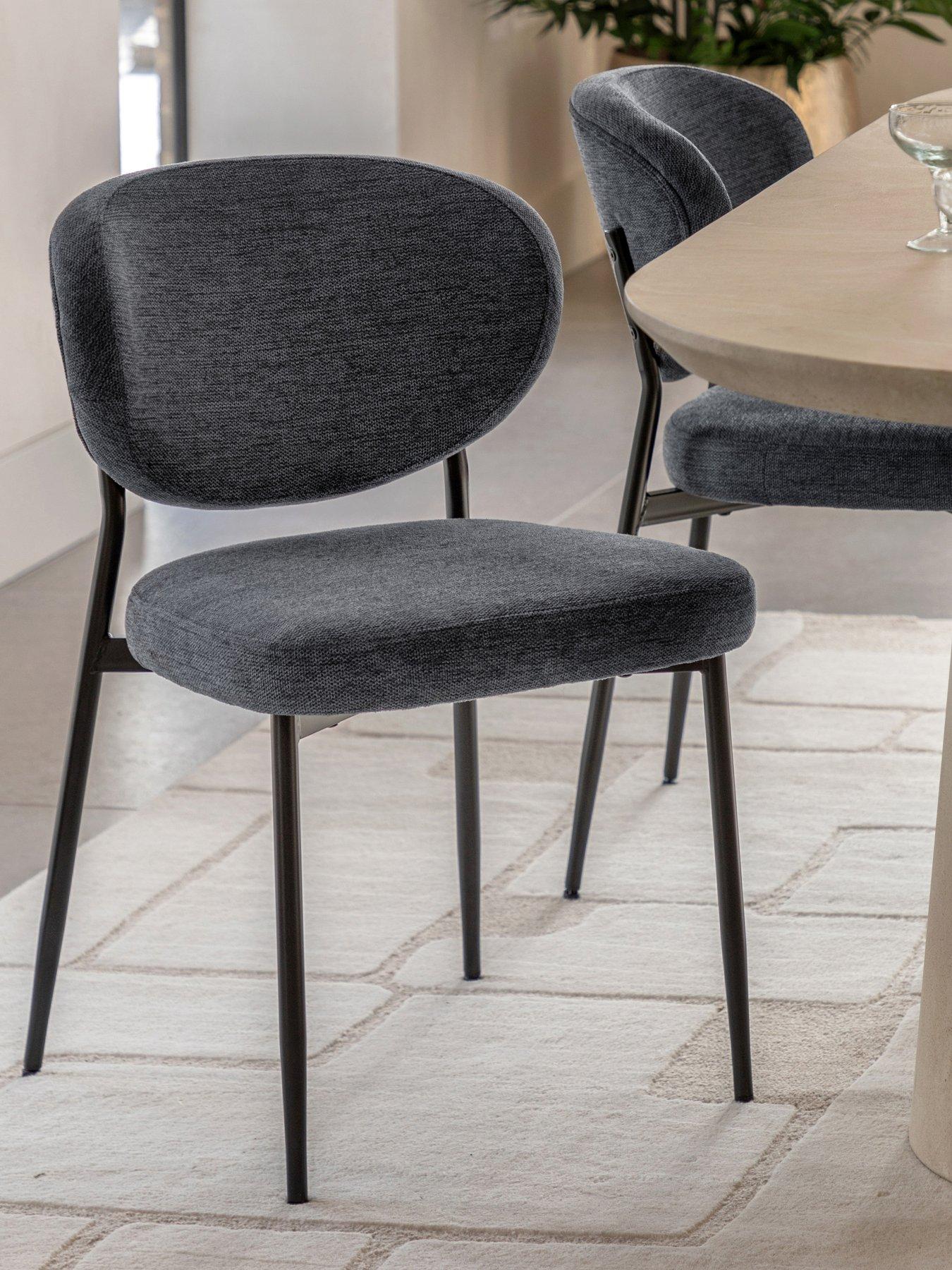 undefined Kara 2 Pack Dining Chairs - Charcoal