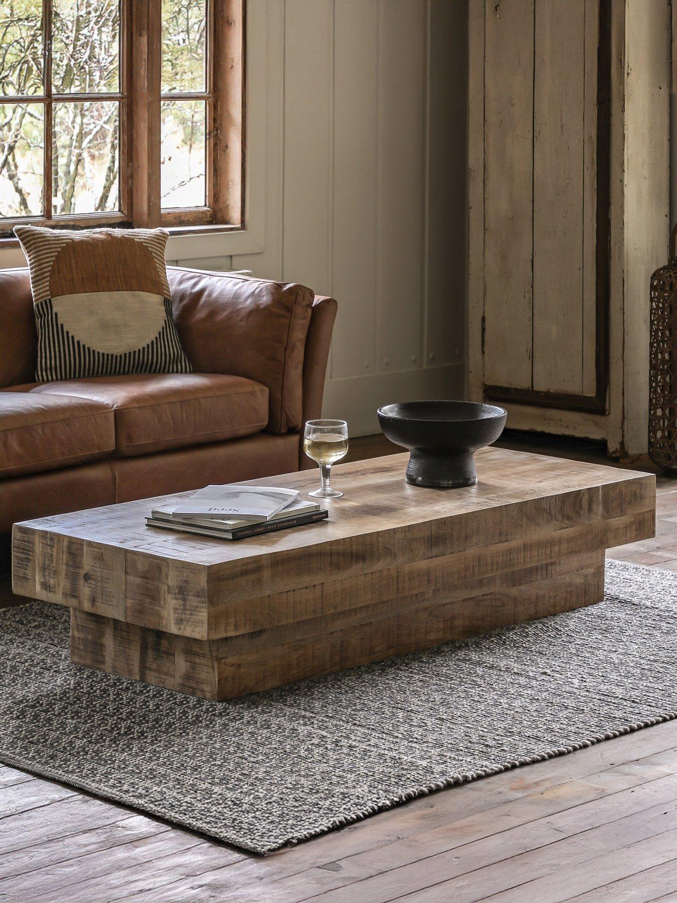 undefined Lina Ready Assembled Mango Wood Coffee Table - Natural