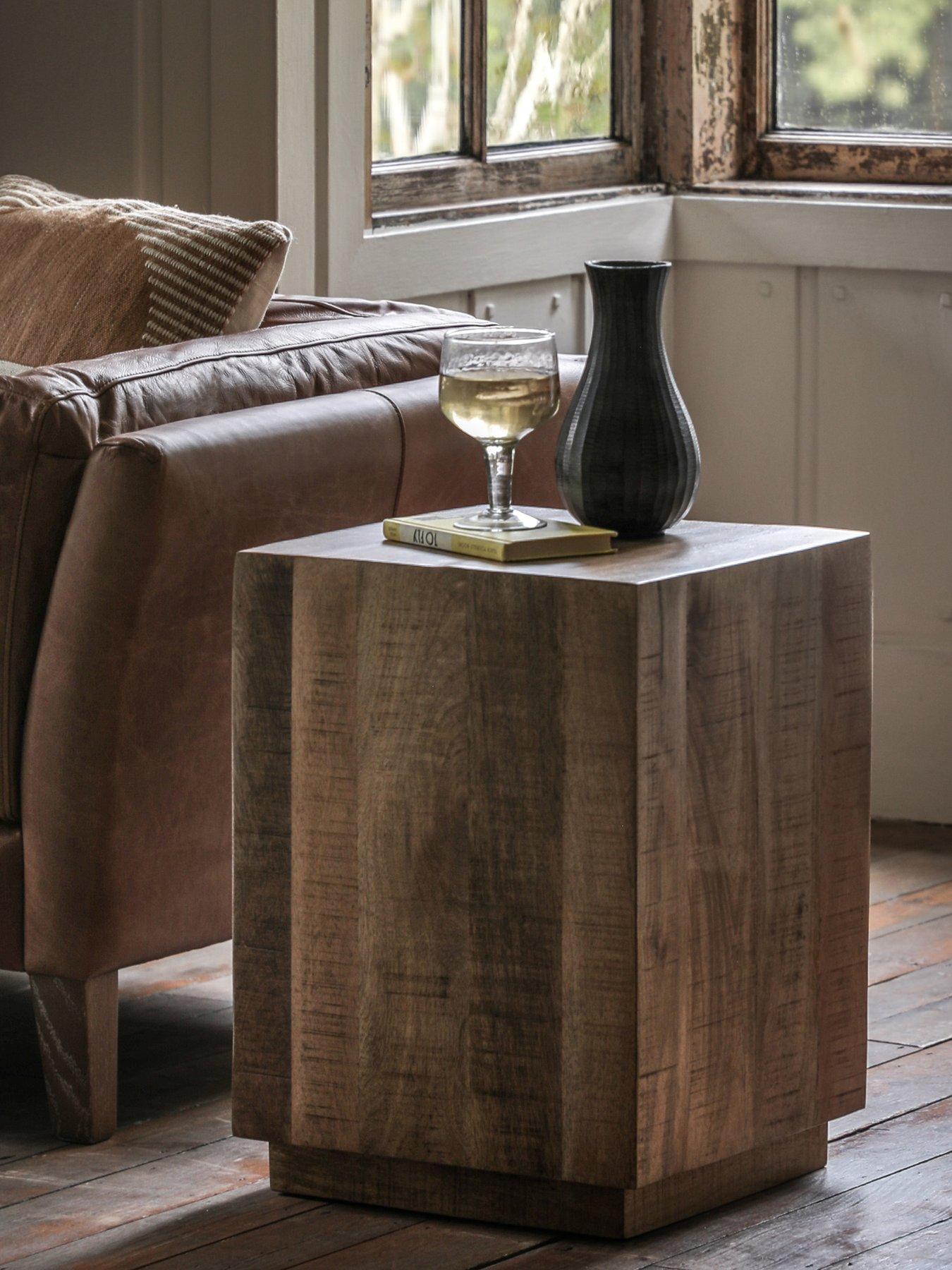 undefined Lina Ready Assembled Mango Wood Side Table - Natural