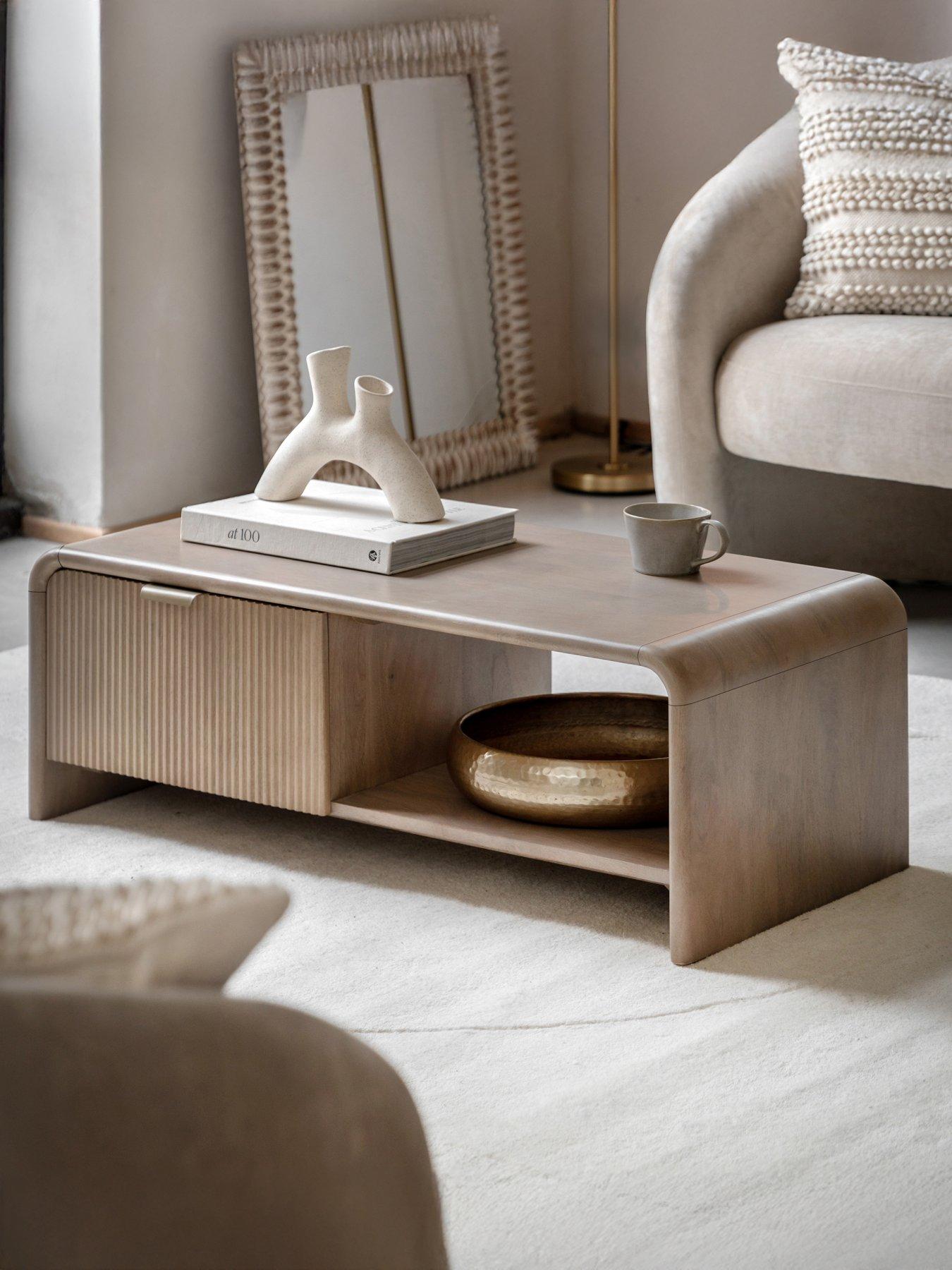 undefined Tahira Ready Assembled 1 Drawer Coffee Table - with Mango Wood - Natural