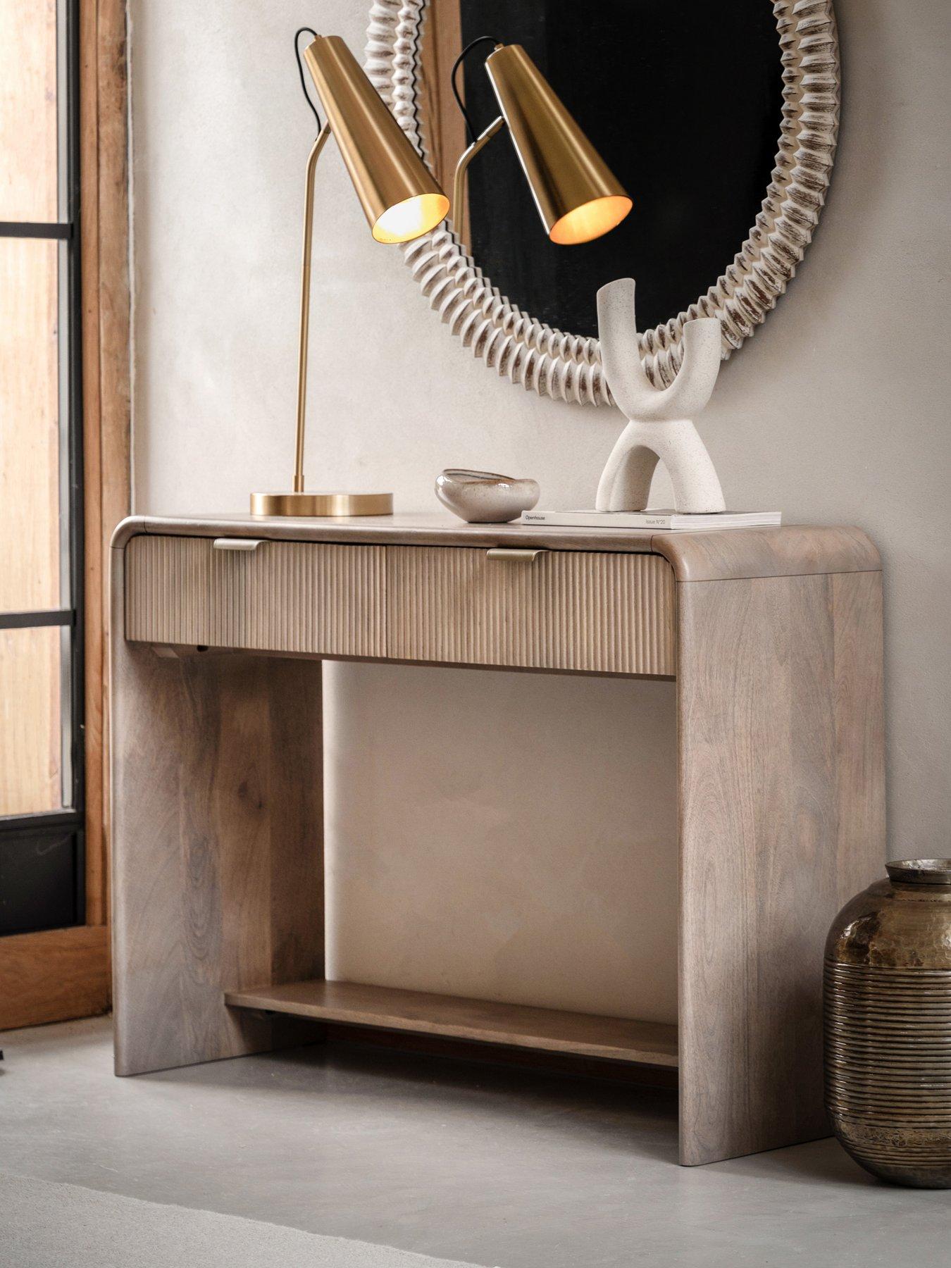 undefined Tahira  Ready Assembled 2 Drawer Console - with Mango Wood