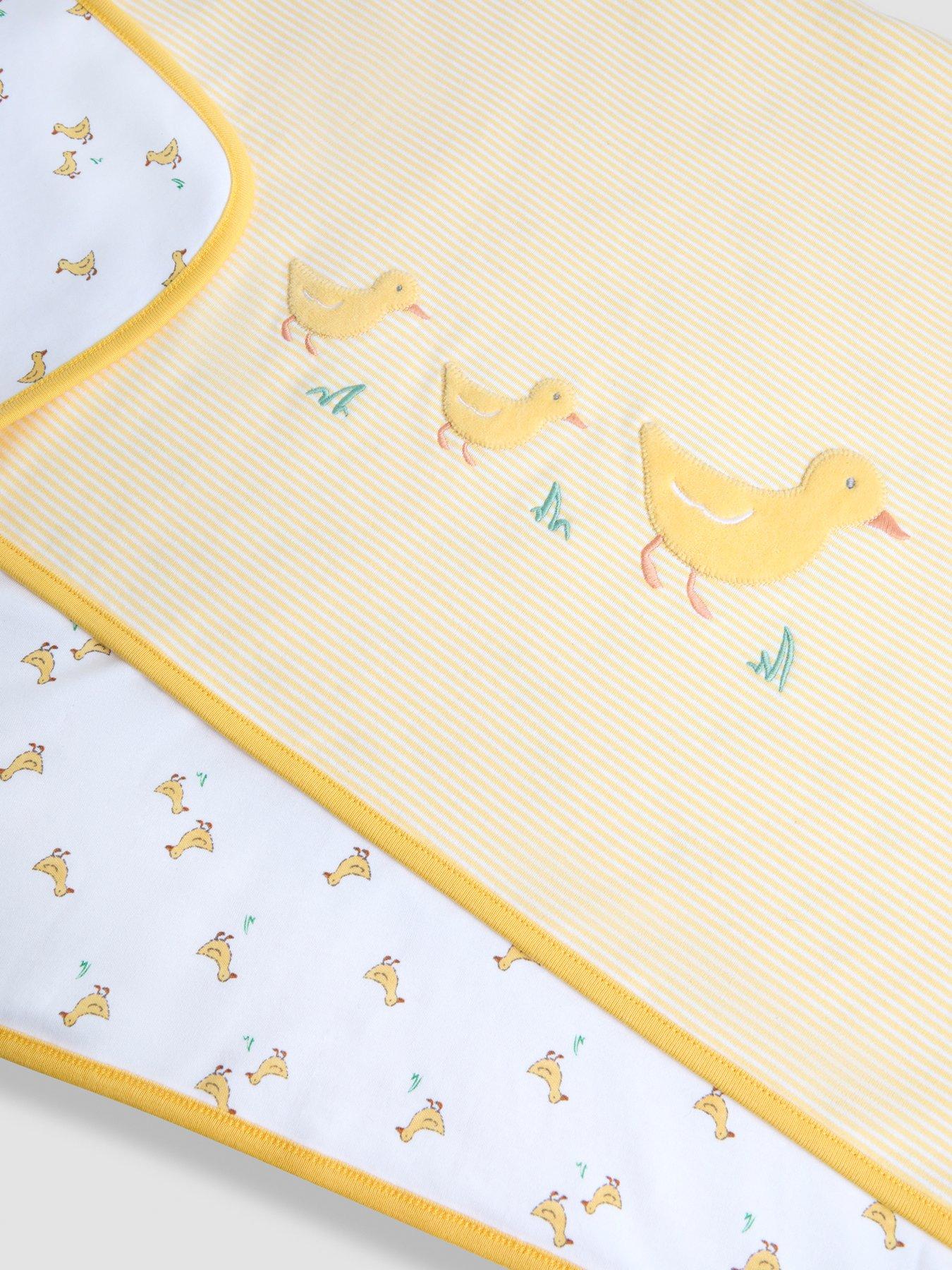 JoJo Maman Bebe Duck Reversible Jersey Shawl With Applique