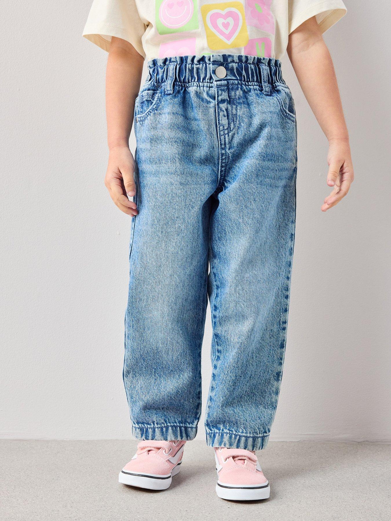 The Very Collection Girls Mom Jean - Light Wash