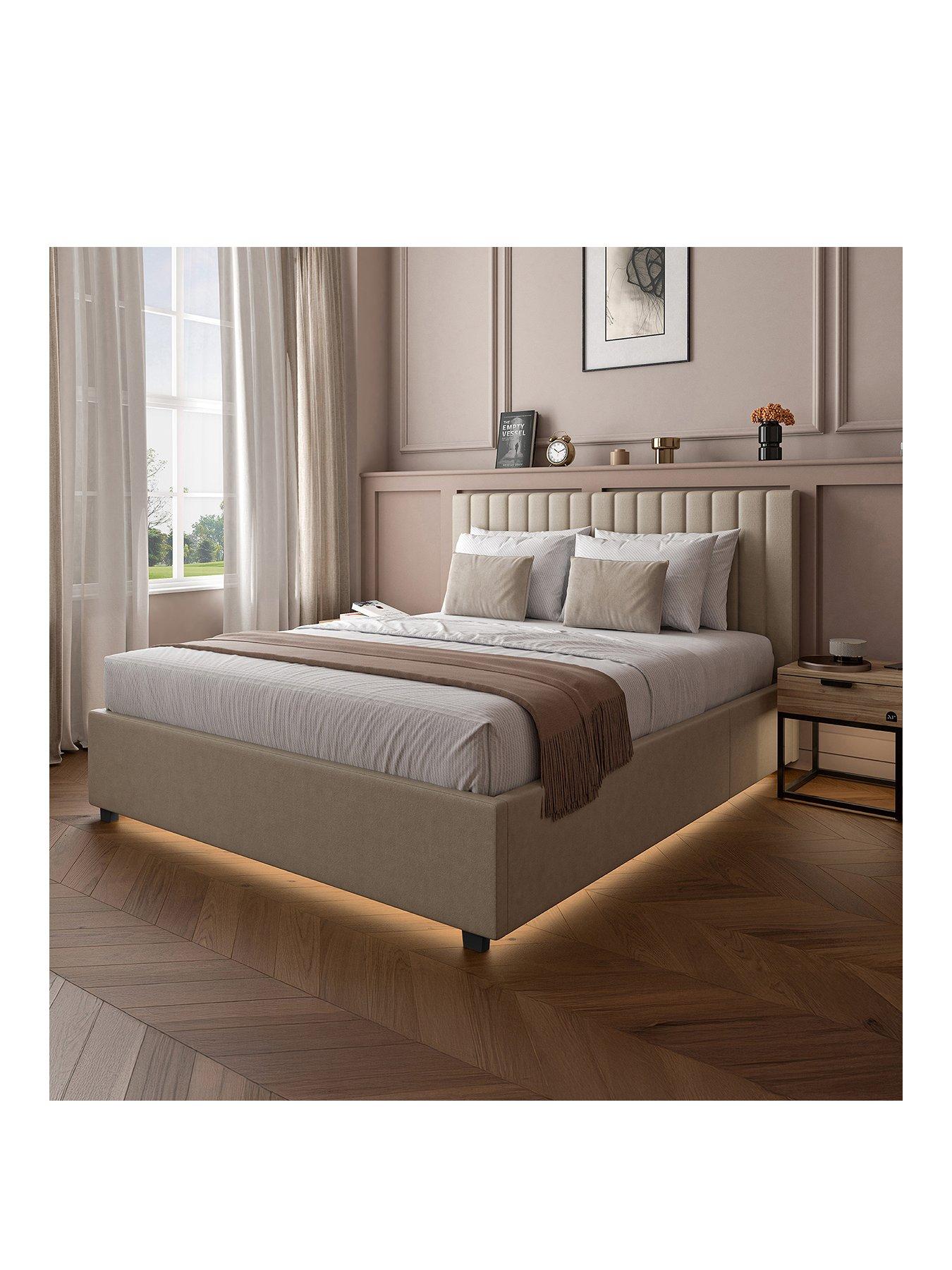 Image 2 of 8 of XR Living Maisie Velvet Ottoman&nbsp;Bed with Underbed Lighting