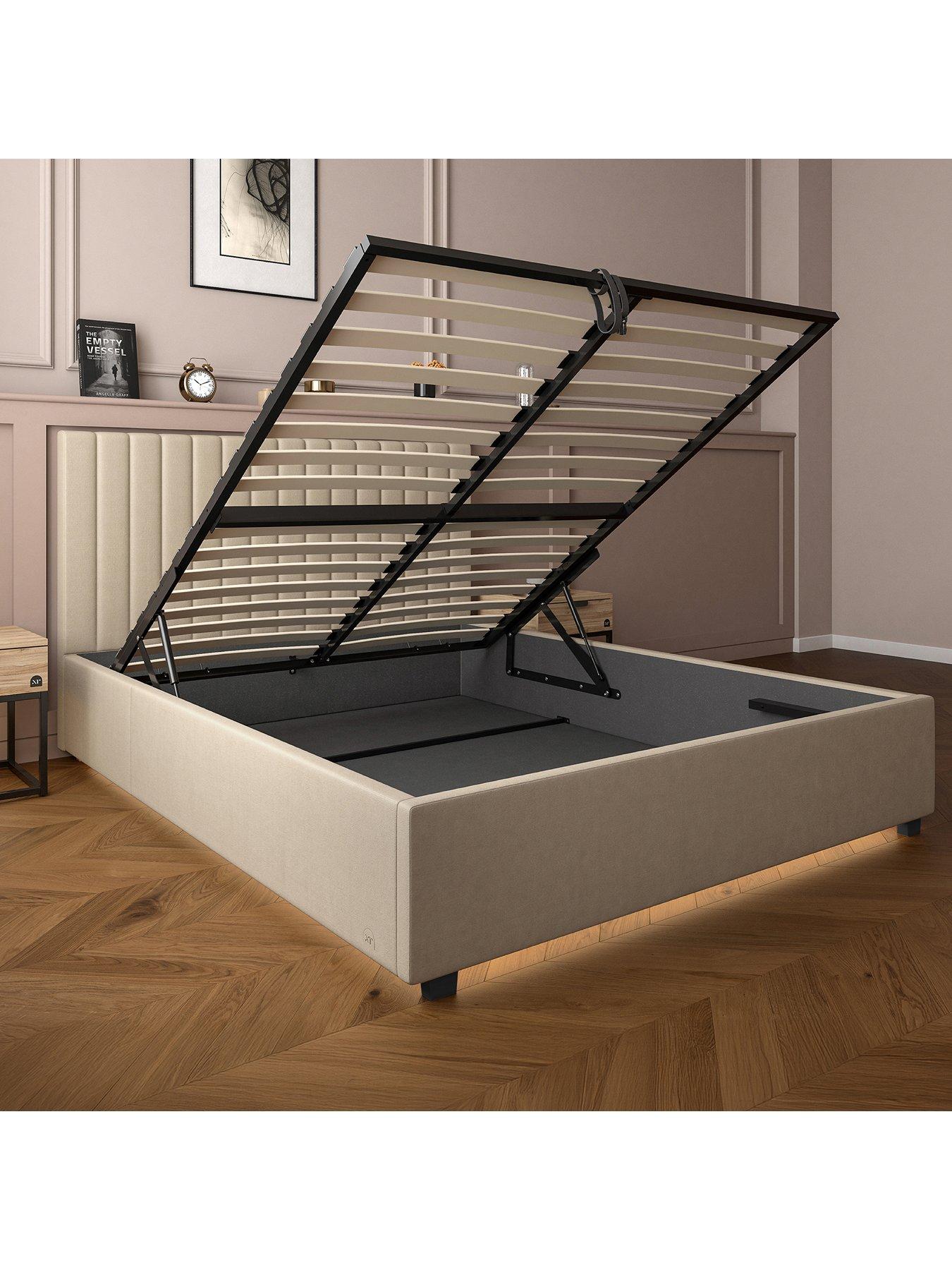 Image 6 of 8 of XR Living Maisie Velvet Ottoman&nbsp;Bed with Underbed Lighting