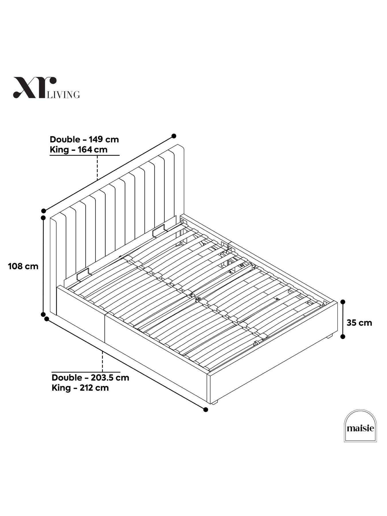Image 7 of 8 of XR Living Maisie Velvet Ottoman&nbsp;Bed with Underbed Lighting