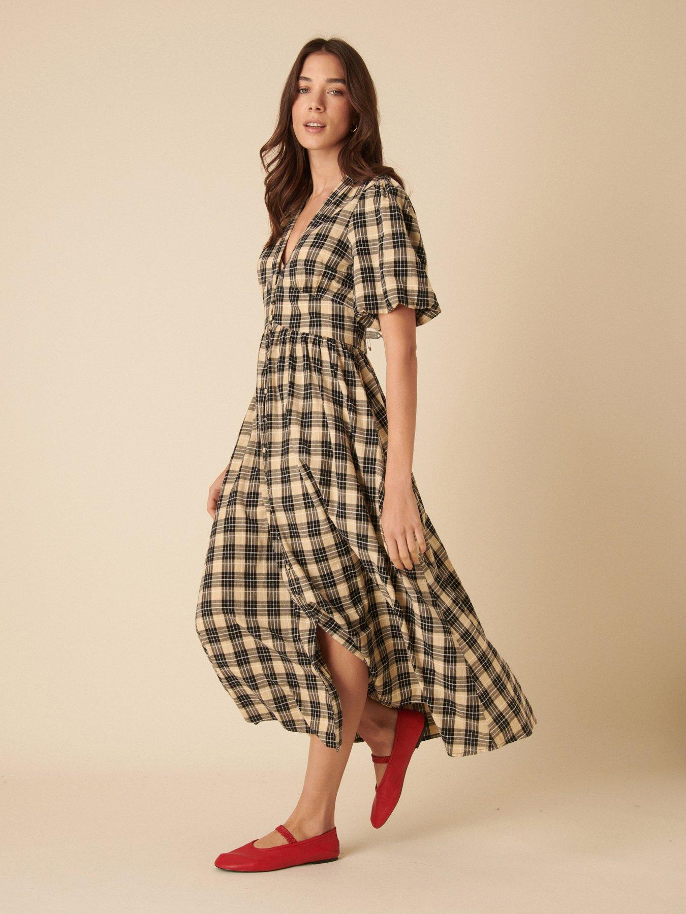 Image 3 of 4 of Nobodys Child Starlight Check Midaxi Dress - Multi