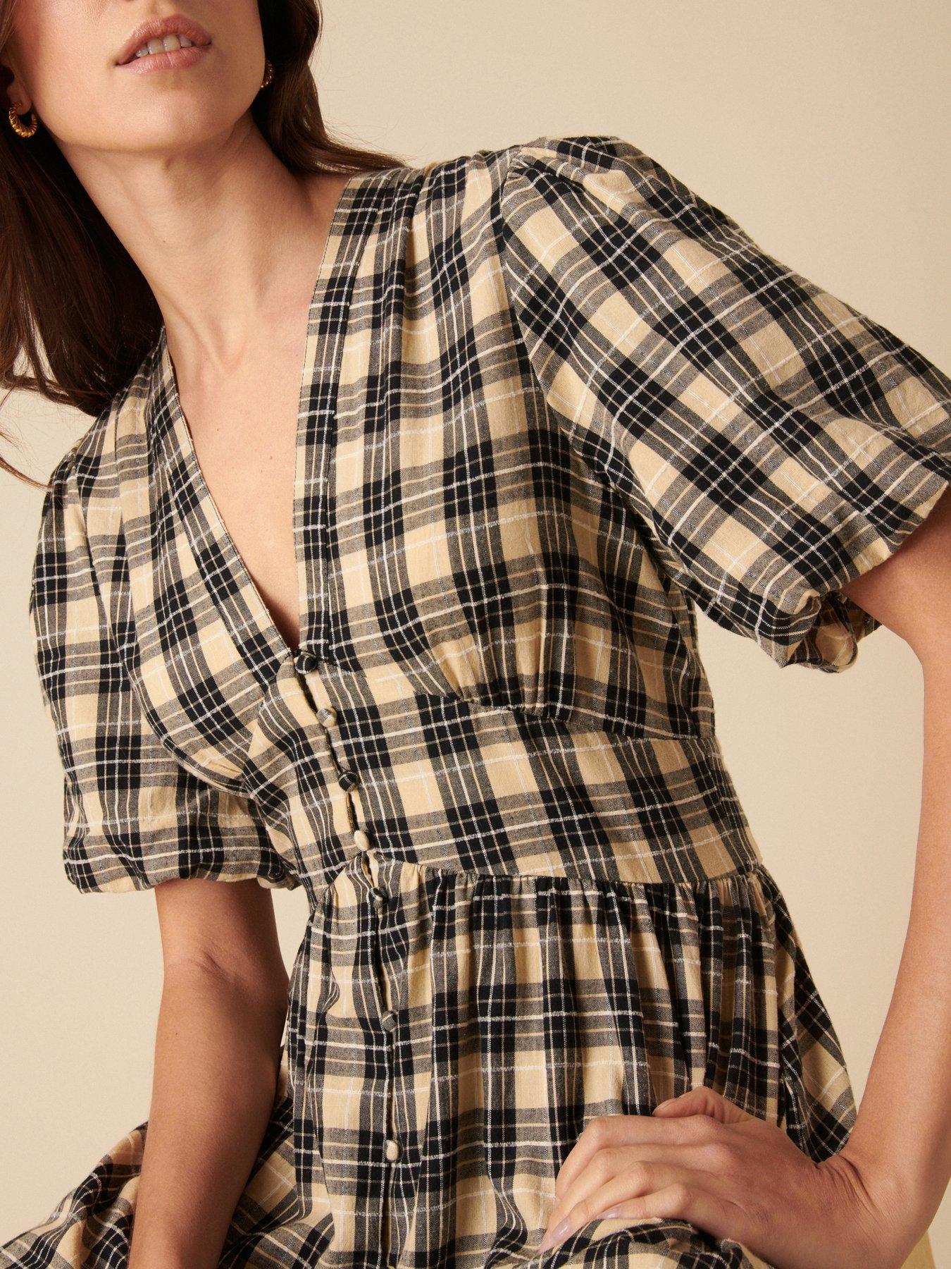Image 4 of 4 of Nobodys Child Starlight Check Midaxi Dress - Multi