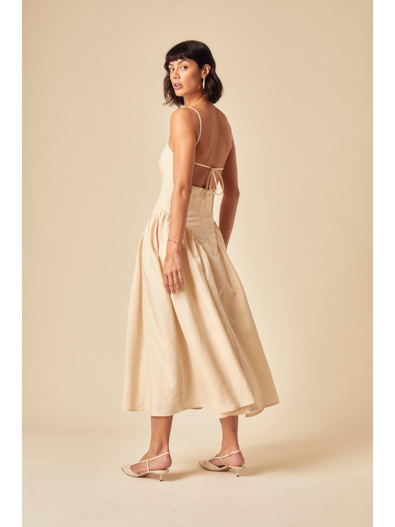Image 2 of 5 of Nobodys Child Lupin Midi Dress - Beige