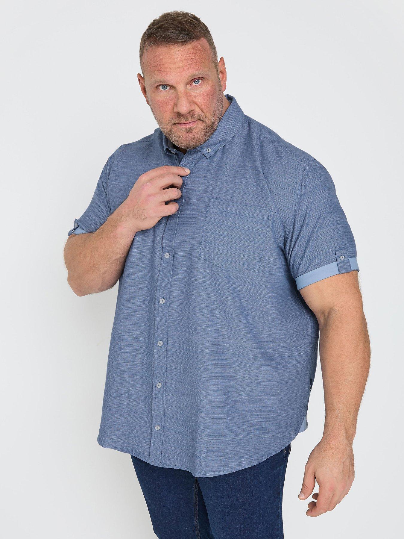 UNIONBAY Men's Short Sleeve Slub Button-Down Shirt - Casual Cotton Spread Collar Shirt For Everyday Wear
