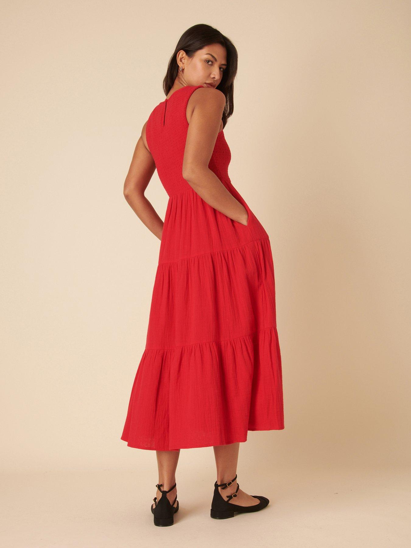 Image 2 of 4 of Nobodys Child Sleeveless Midaxi Dress - Red