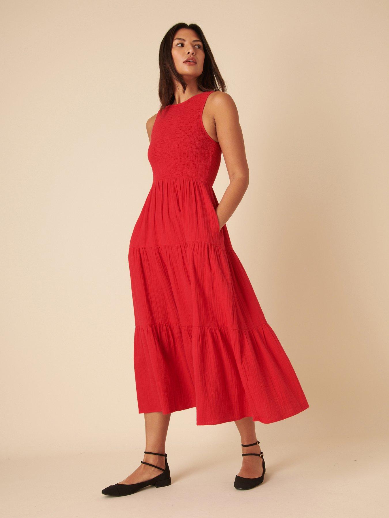 Image 3 of 4 of Nobodys Child Sleeveless Midaxi Dress - Red