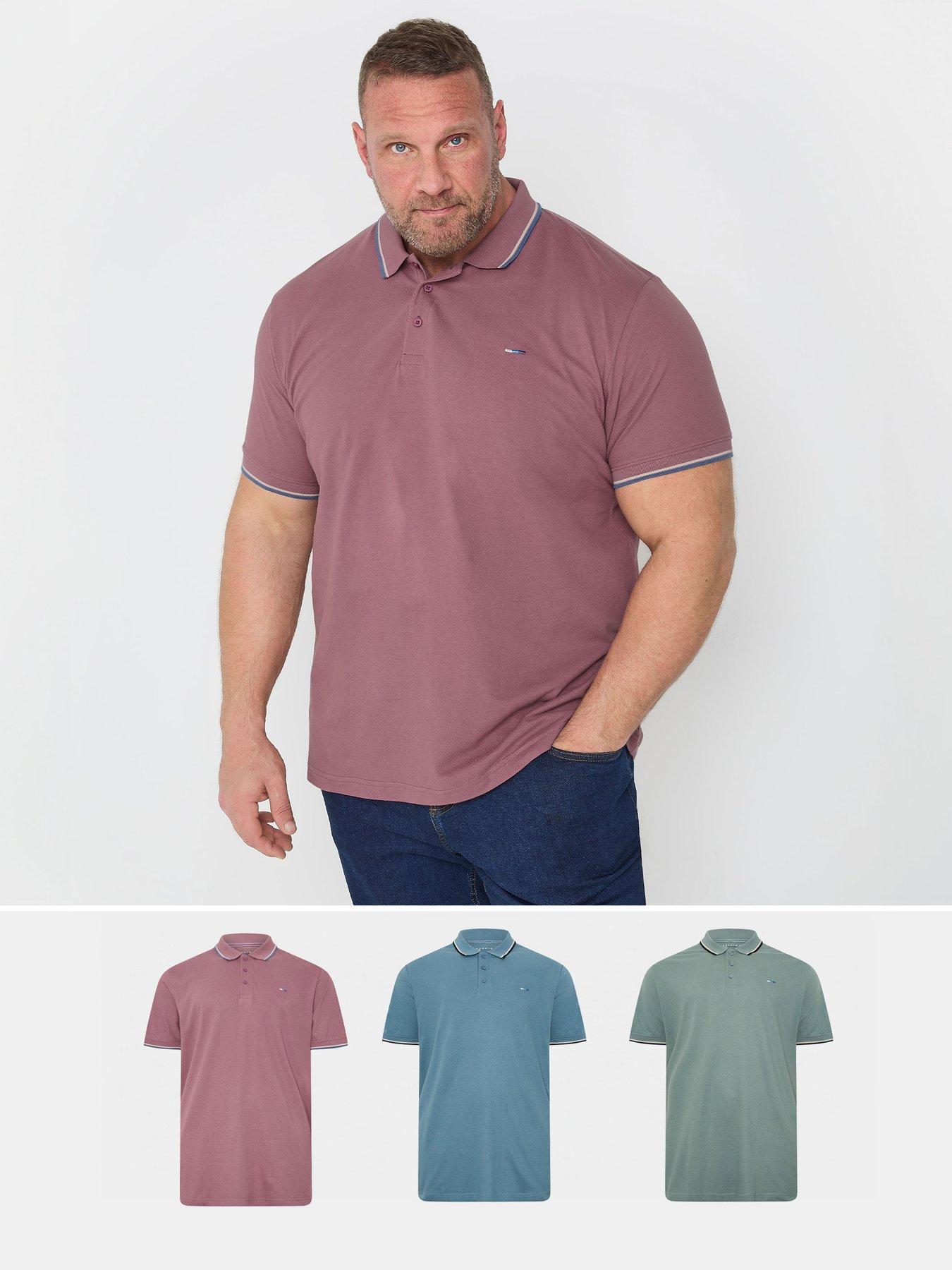 undefined 3 Pack Tipped Pique Polo Shirts - Multi