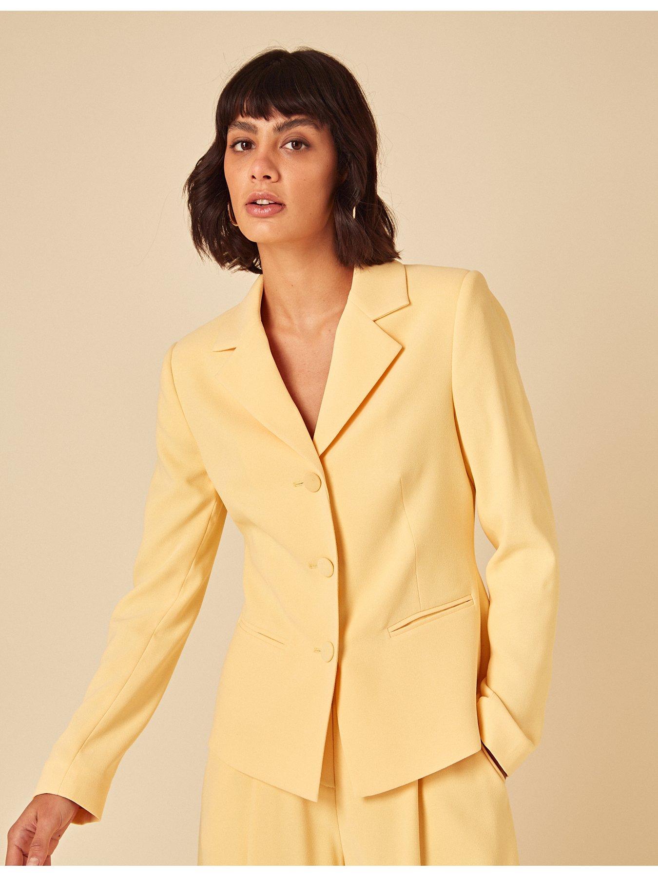 Image 3 of 3 of Nobodys Child Hourglass Crepe Blazer - Yellow