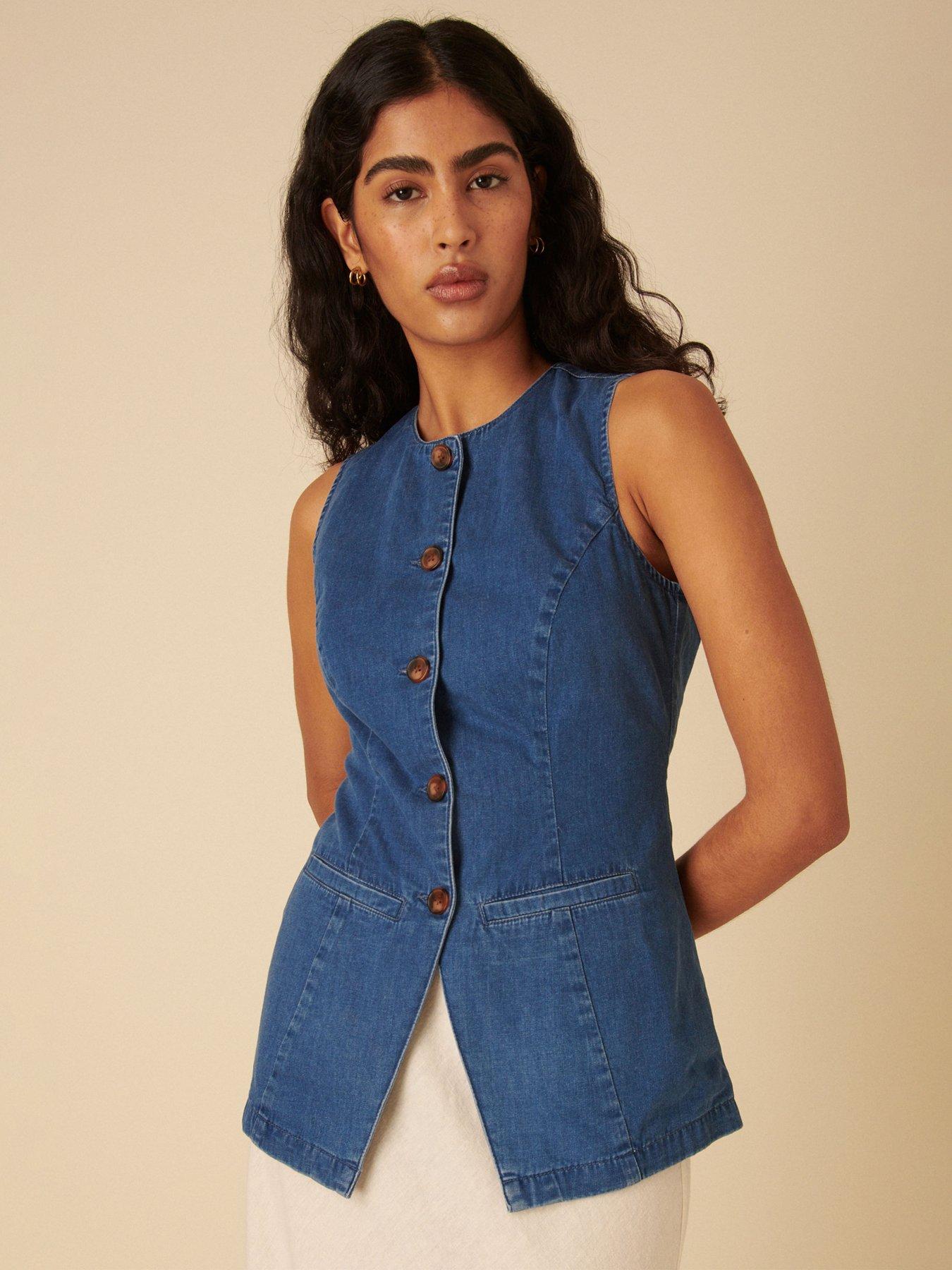 undefined Denim Waistcoat - Blue
