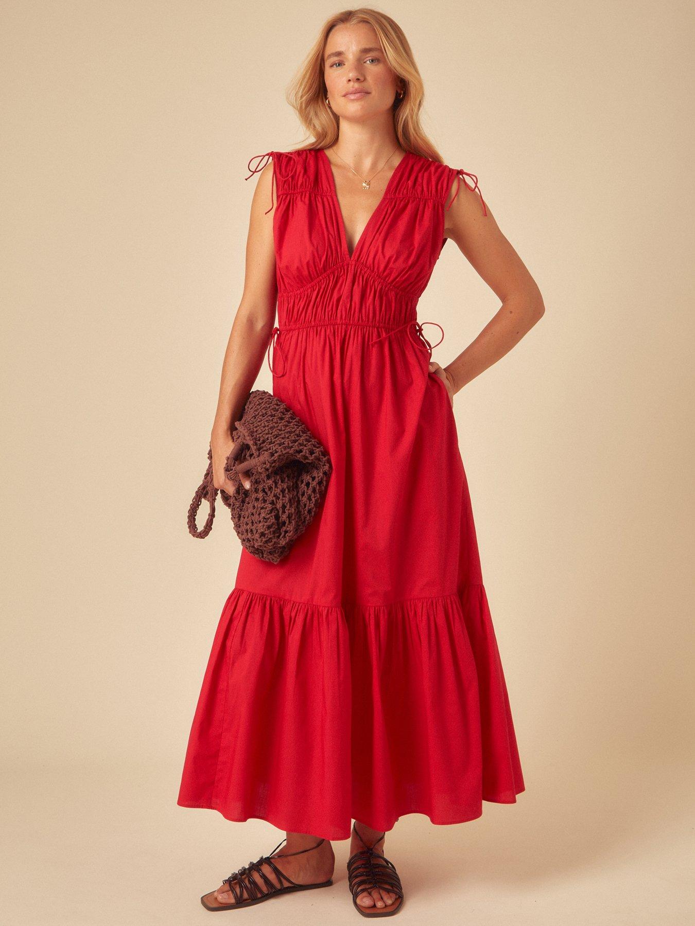 undefined Ianthe Midi Dress - Red