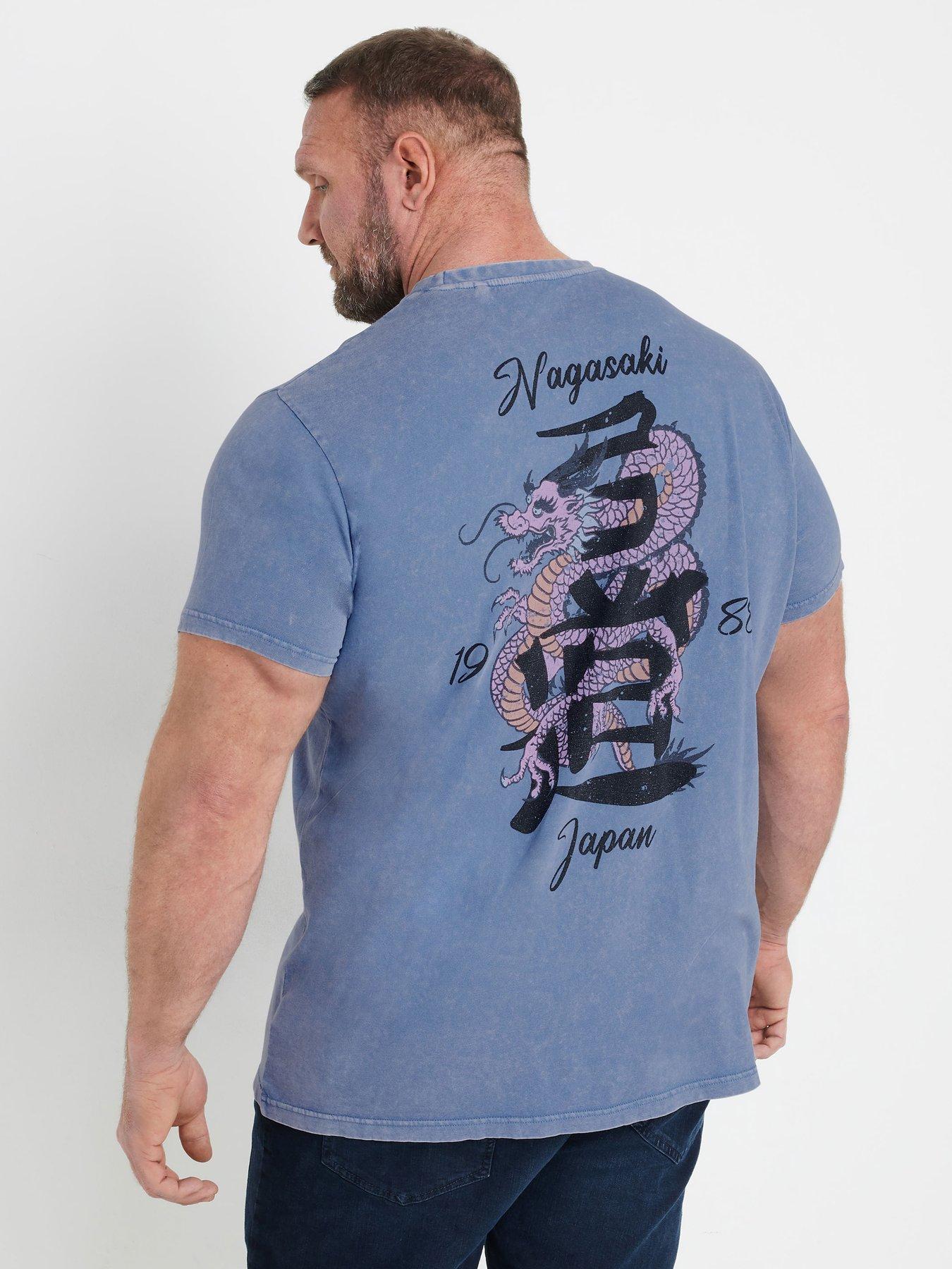 Image 2 of 4 of BadRhino Snake Japanese Graphic T-Shirt - Light Blue